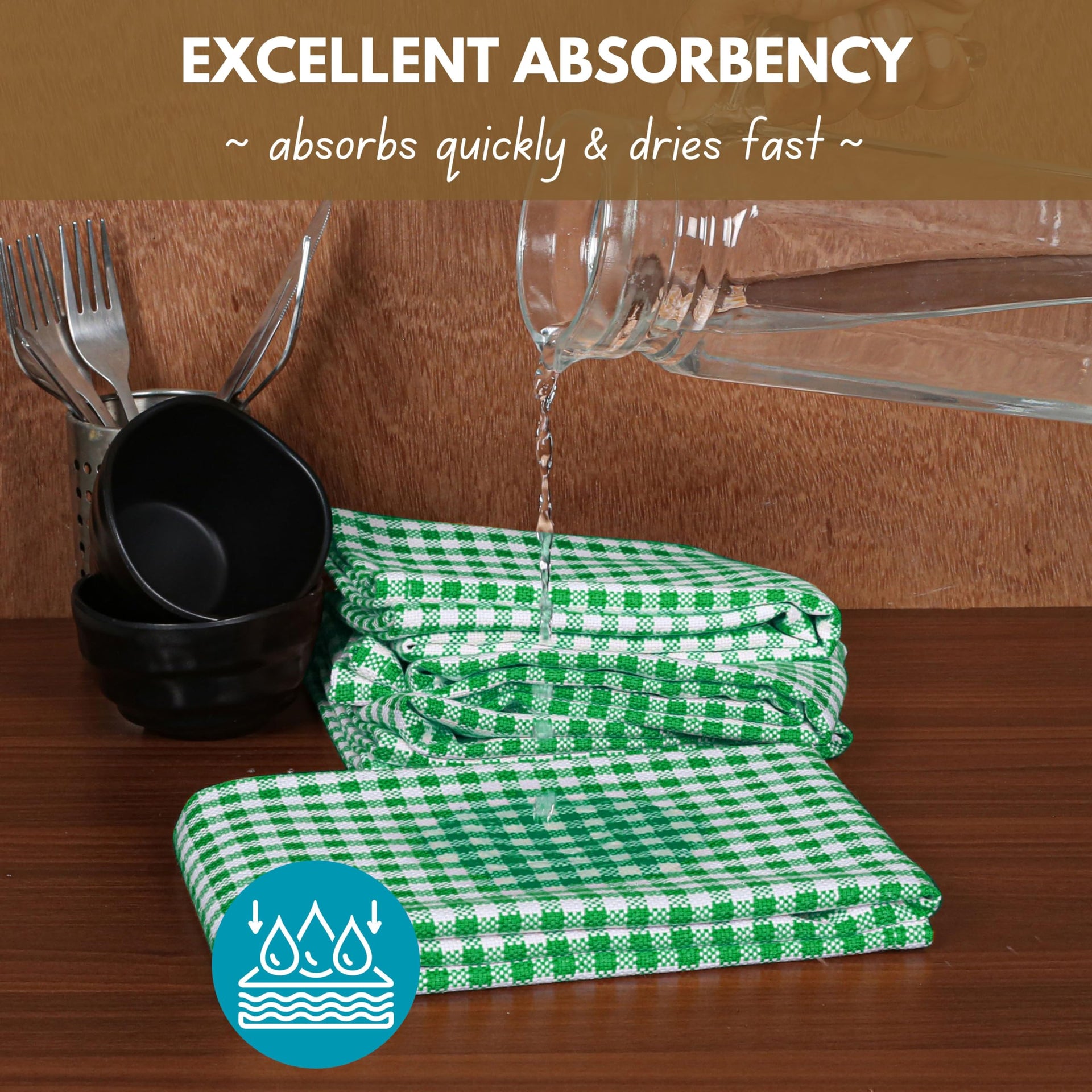 6 Pack Kitchen Towel with Hanging Loop 16x26 inches (6 Count)