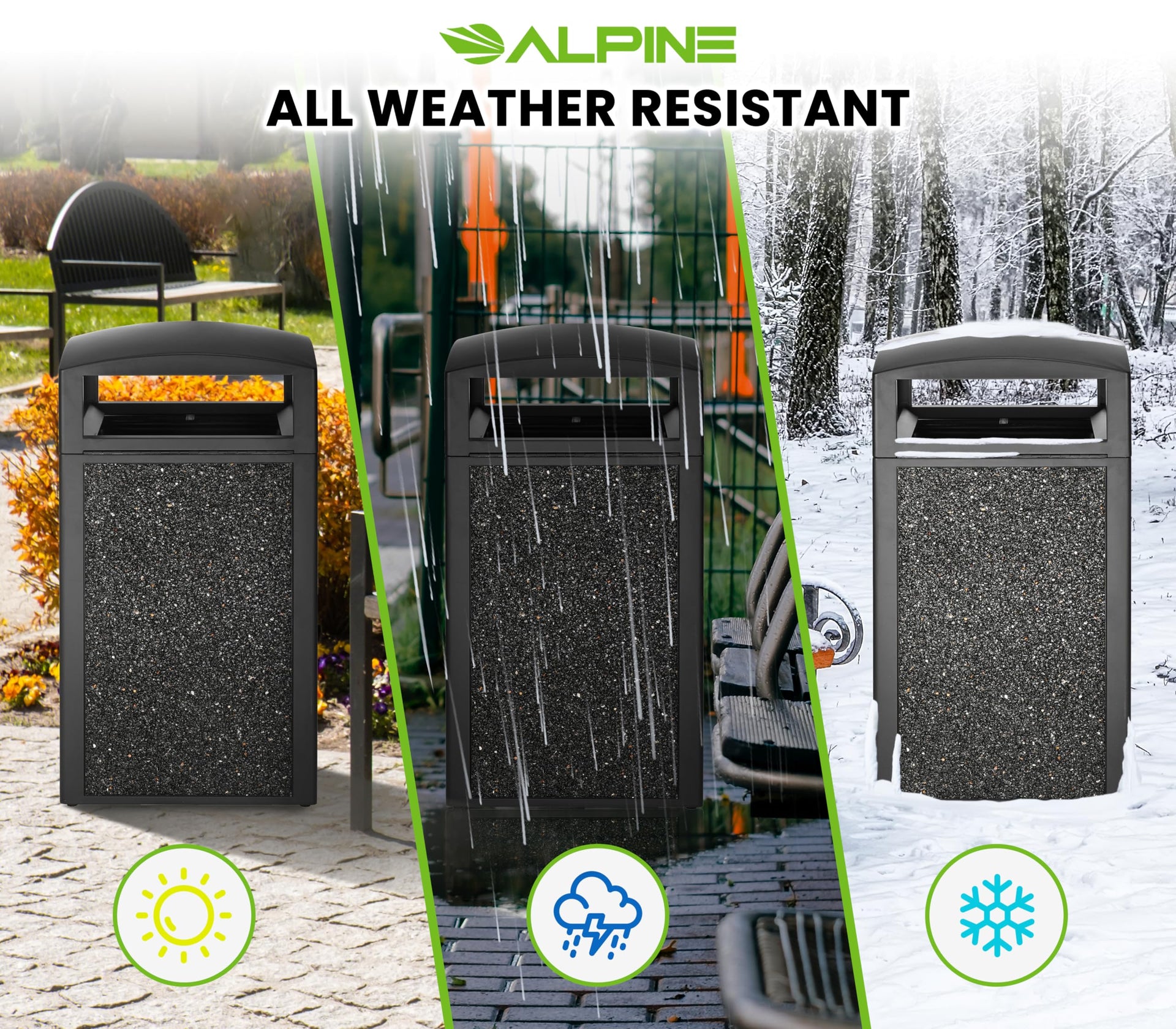 Industries 40 Gallon Commercial Outdoor Trash Can