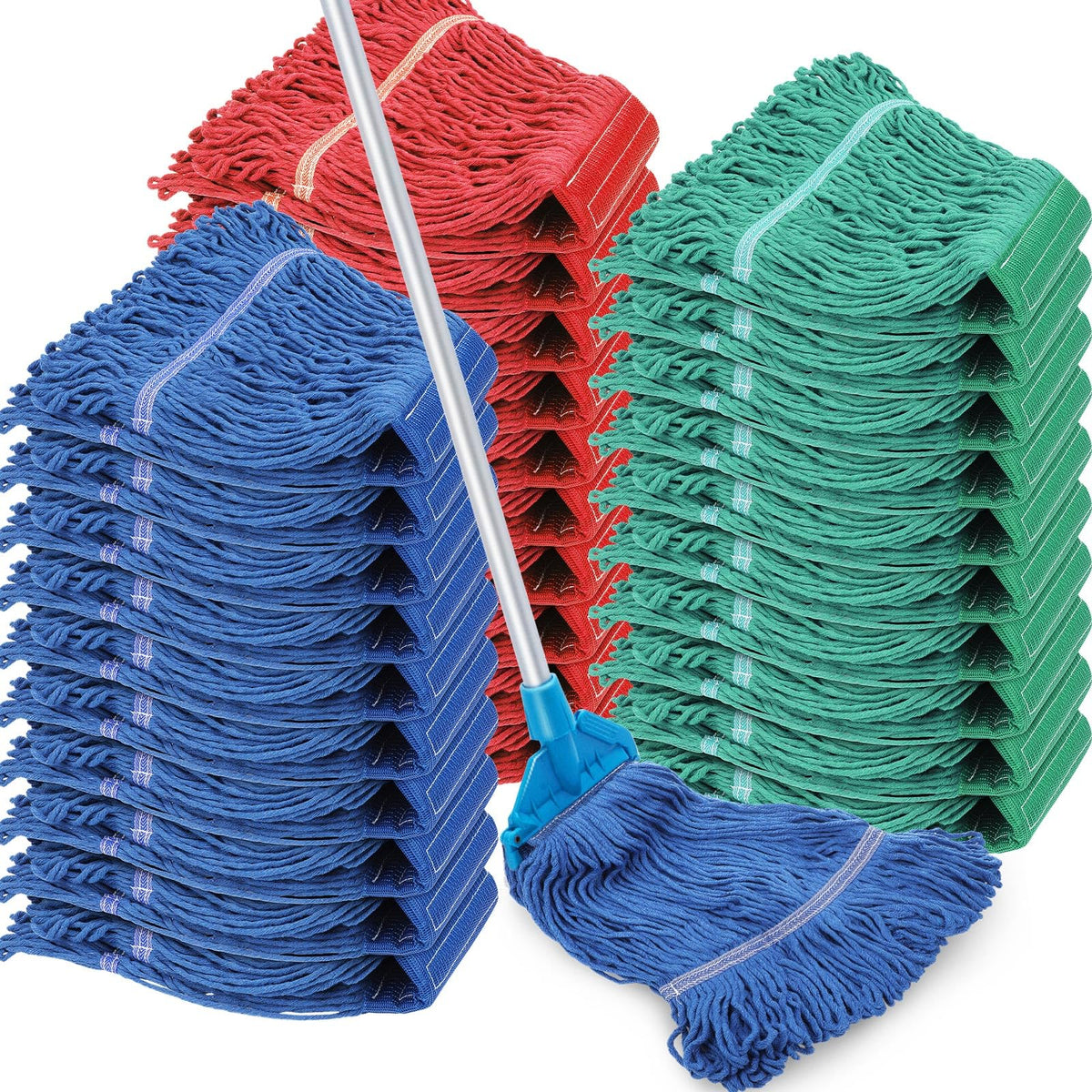 30 Pieces Commercial Mop Head Replacement Floor Cleaning Wet Mop Heads Heavy Duty Large Cotton String Sweeper Refills for Industrial Home Use (30 Count)