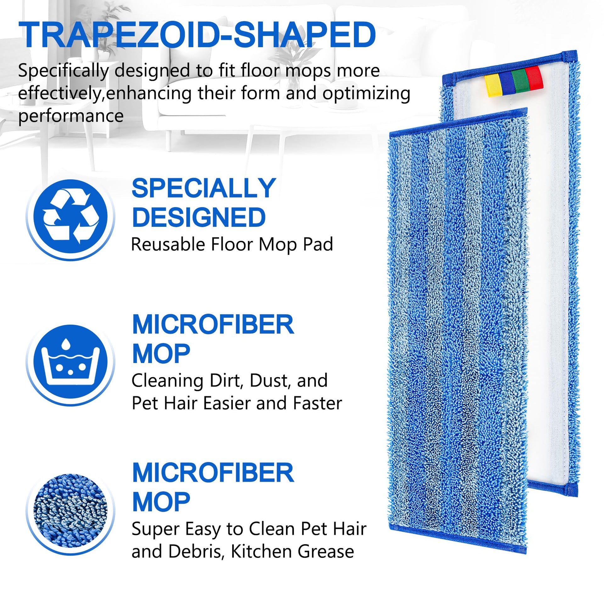 15 Pack Replacement Microfiber Mop Pad (12 Count) - ModHome Supplies