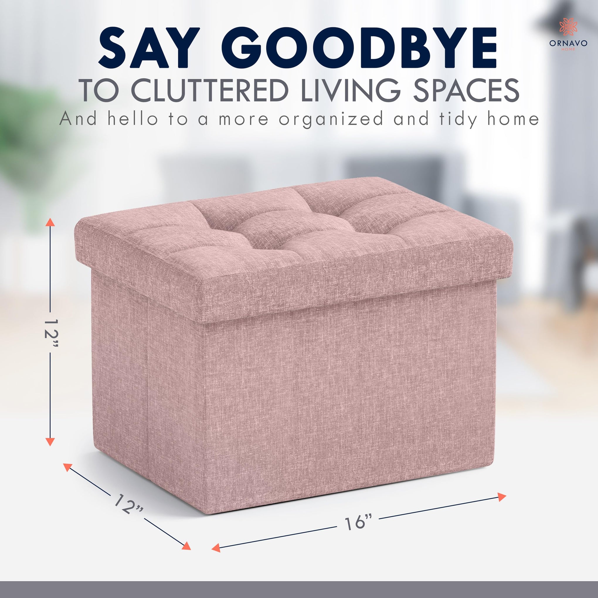 Small Rectangle Storage Ottoman Set of 2 (2 Count)