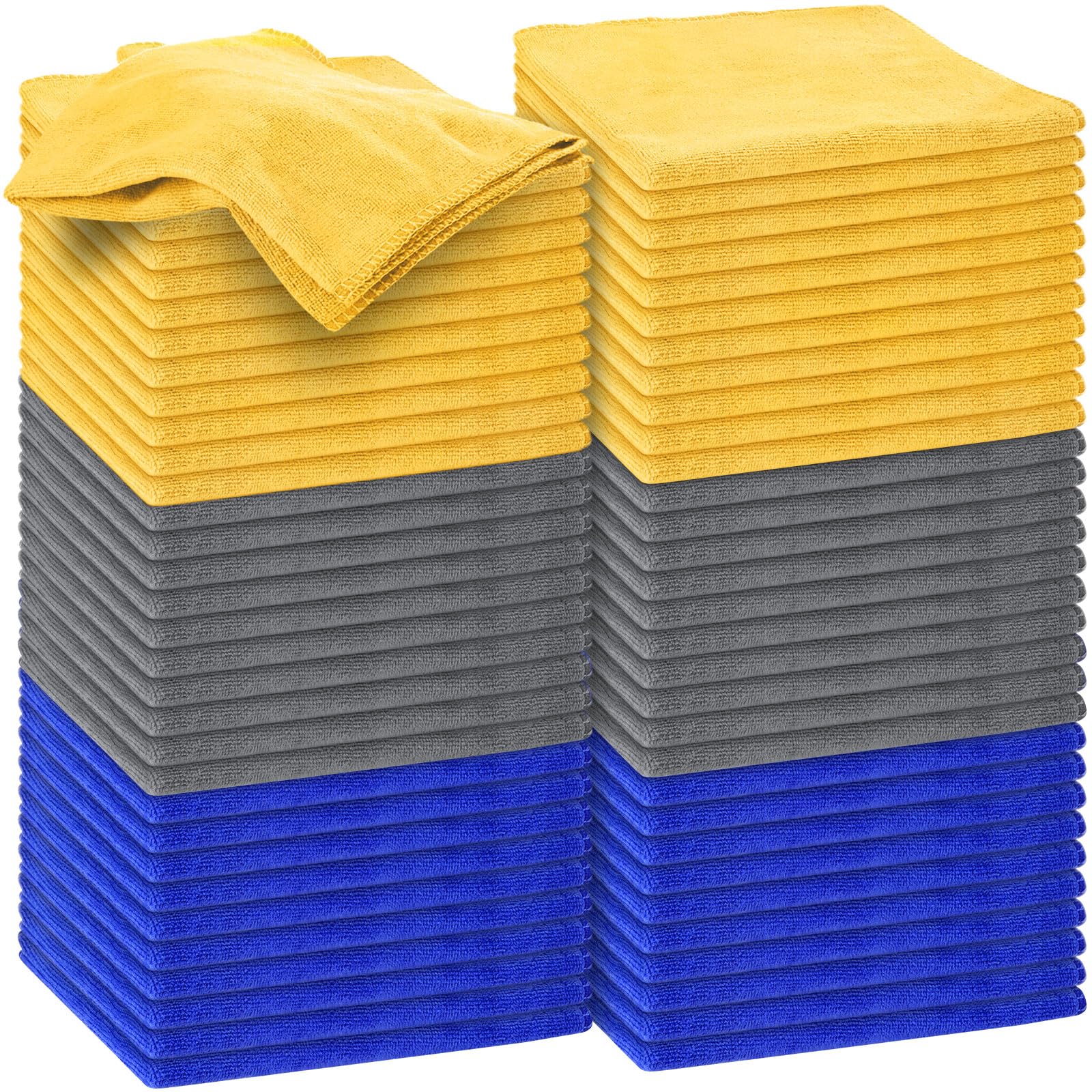 Microfiber Cleaning Cloths for Cars 16 x 16 Inch Ultra Absorbent Car Towels Drying Reusable Cleaning Supplies House Kitchen Window Microfiber Towel (60 Count)