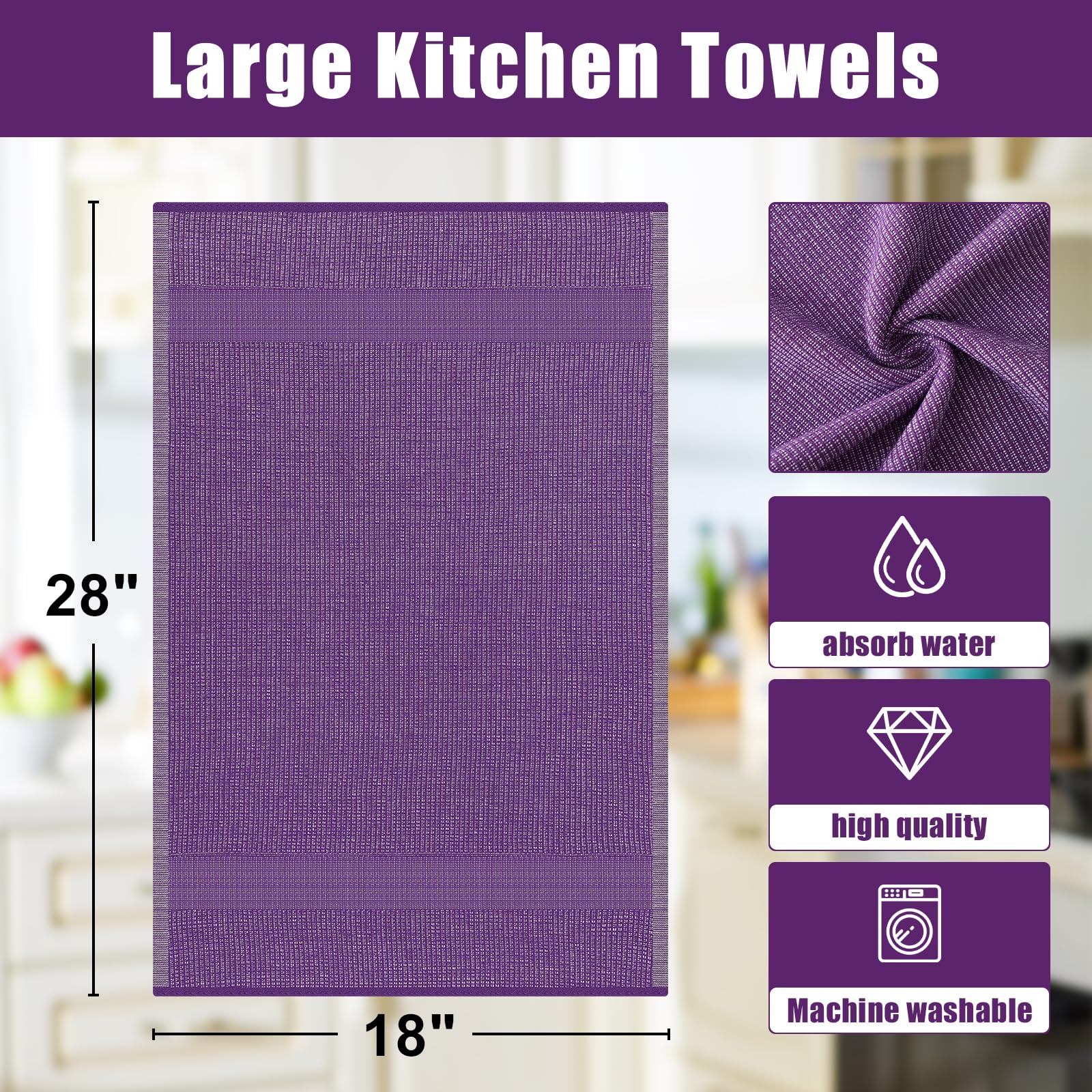 380 GSM Cotton Premium Kitchen Towels 6 Pack (6 Count)