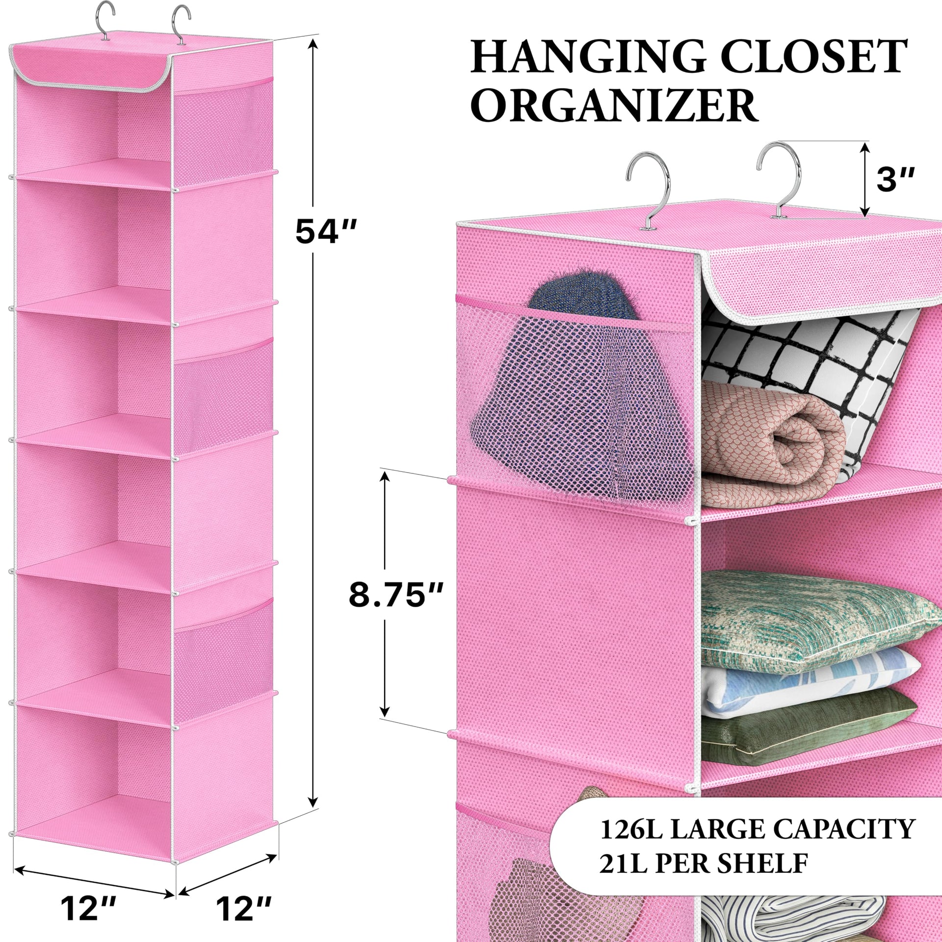 6 Shelf Hanging Closet Organizer