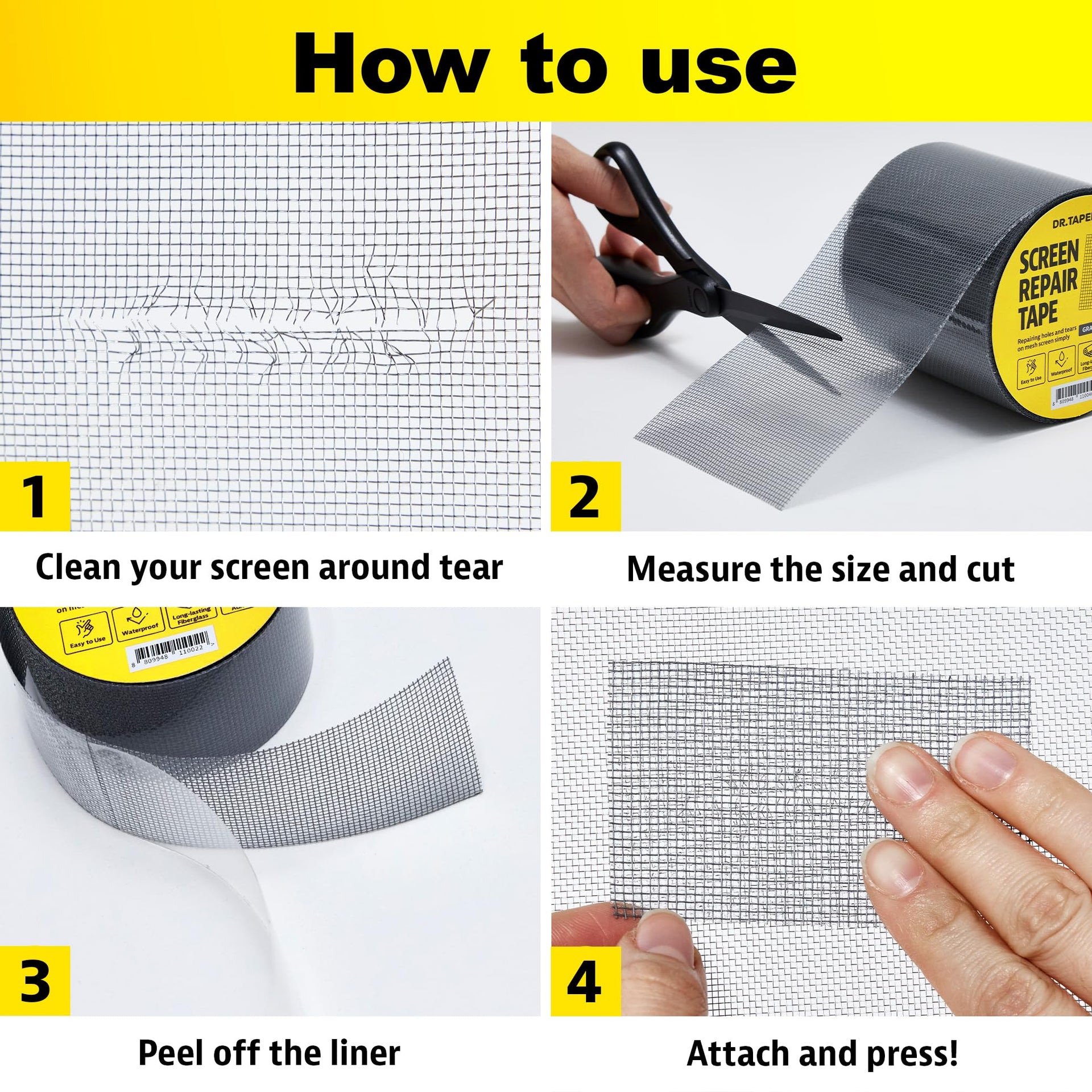 Grey Window Screen Repair Tape
