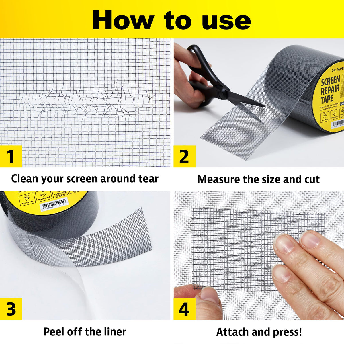 Black Window Screen Repair Tape