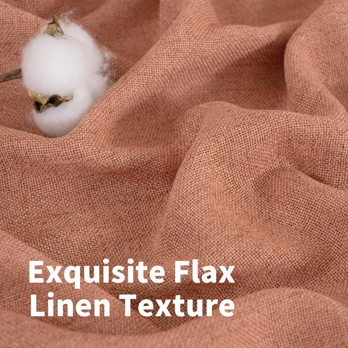 Terracotta Linen Curtains 45 Inch Length (2 Count)