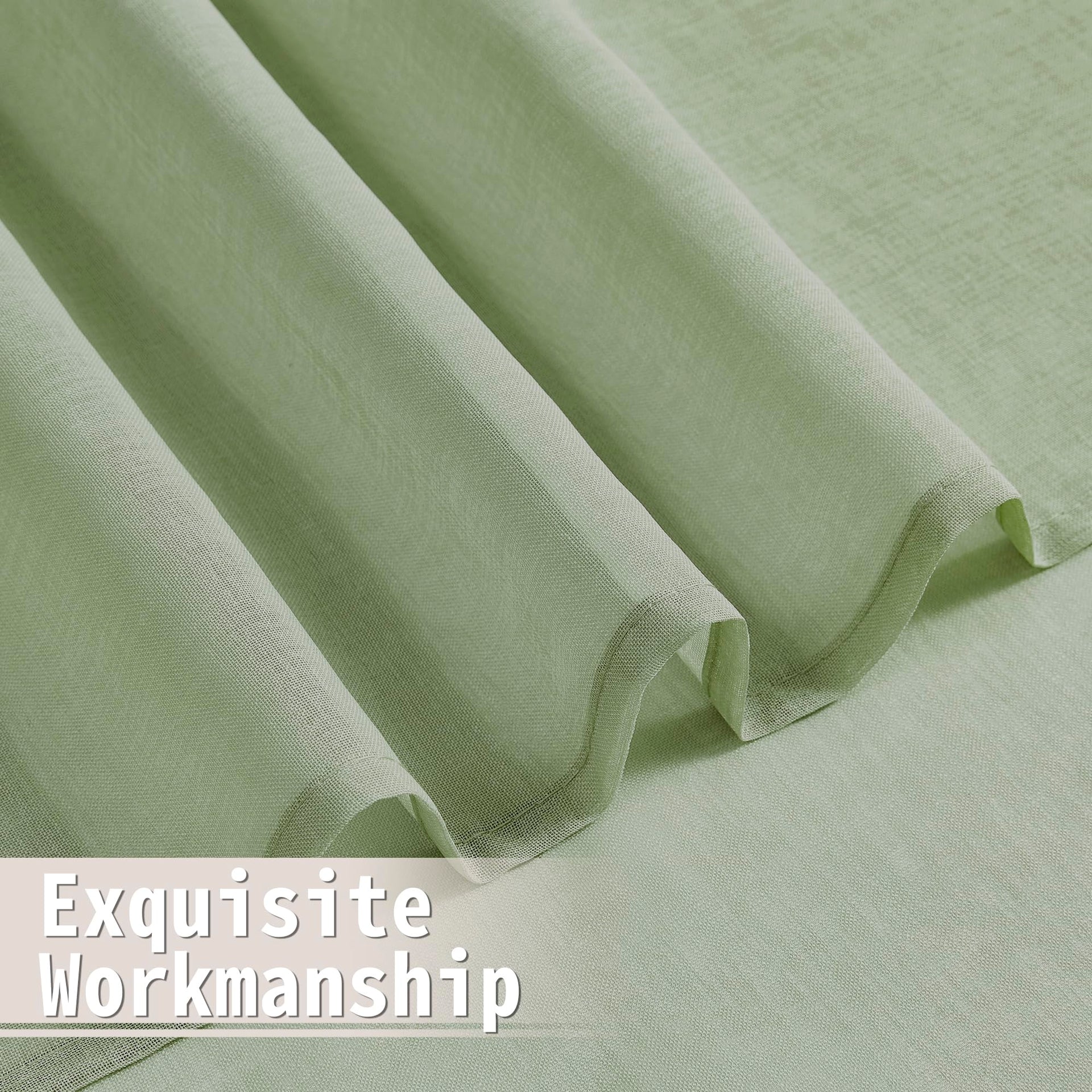 Small Sheer Door Curtain Closet Linen Textured Curtain Sheers Doorway Light Filtering Voile French Door Rod Pocket Curtains Patio Glass Doors