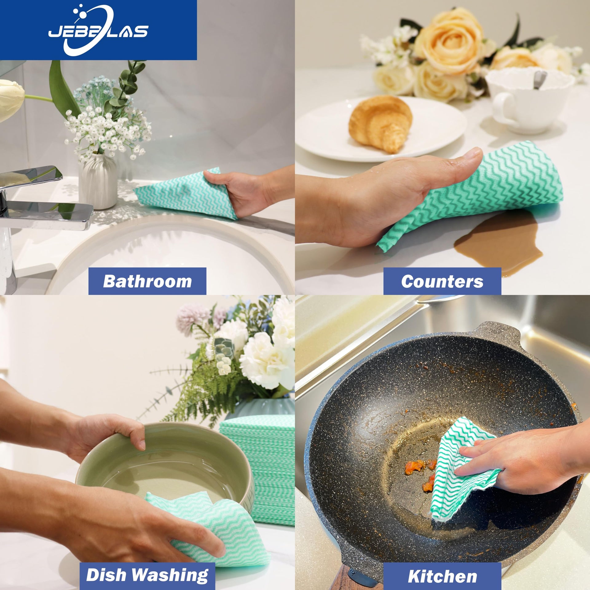 Handi Wipes Reusable Cloths Dry Cleaning Cloths Dish Towel Kitchen Towel Handy Cleaning Wipes (50 Count)