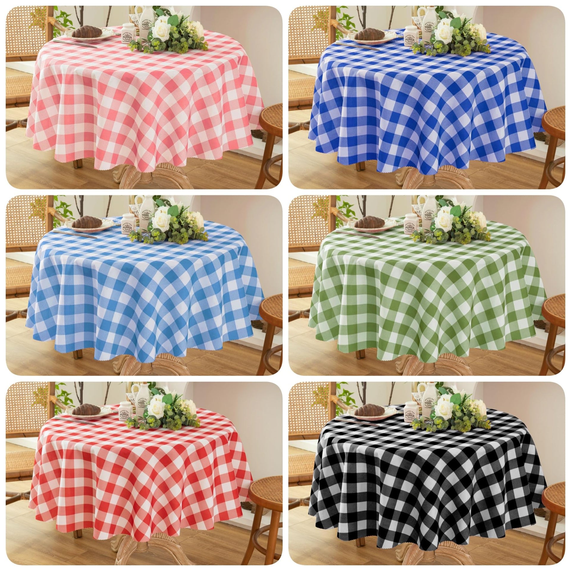 Waterproof Plaid Tablecloth Fabric