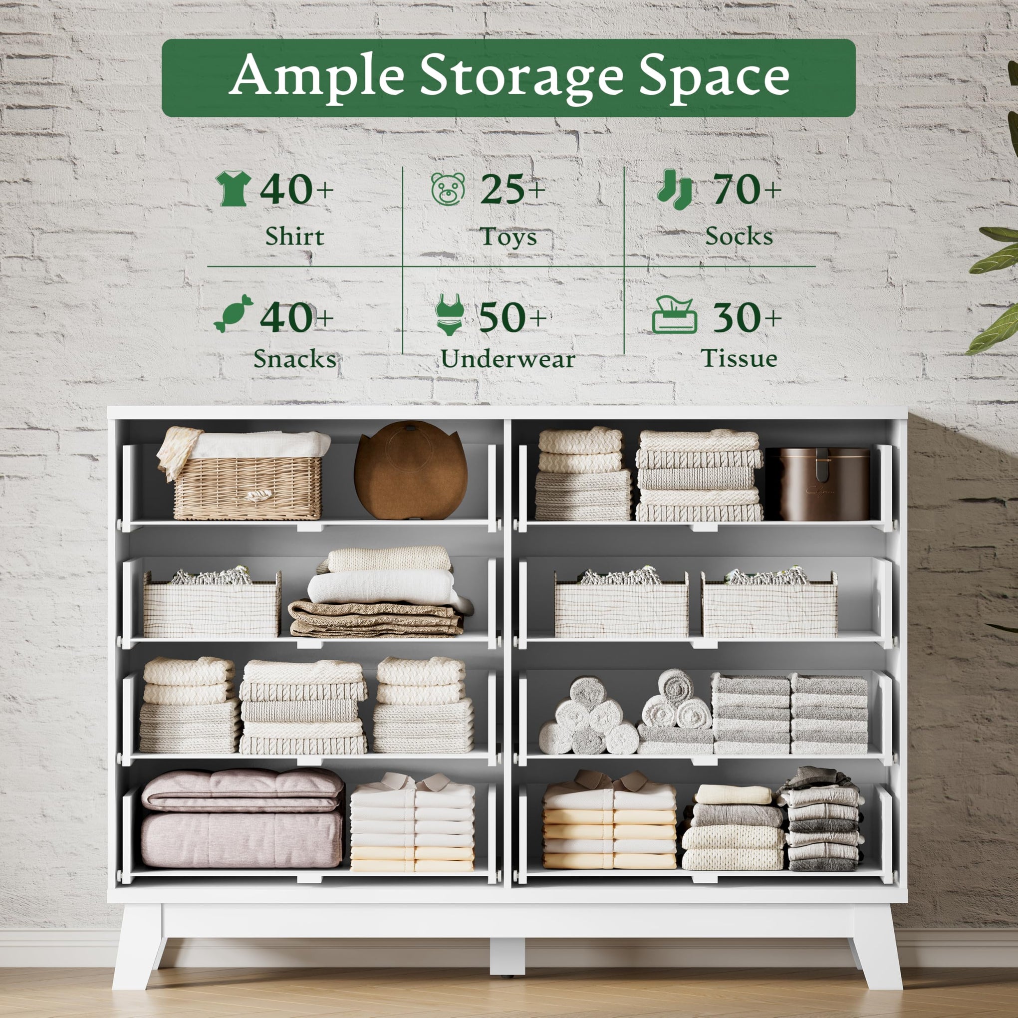 Fluted Dresser with 8 Drawers
