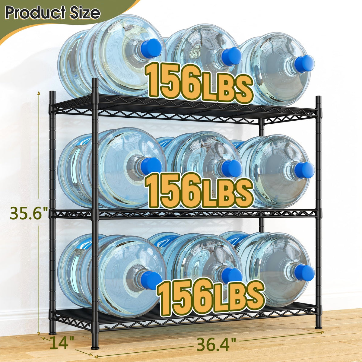 3 Tier Metal Shelving 468LBS