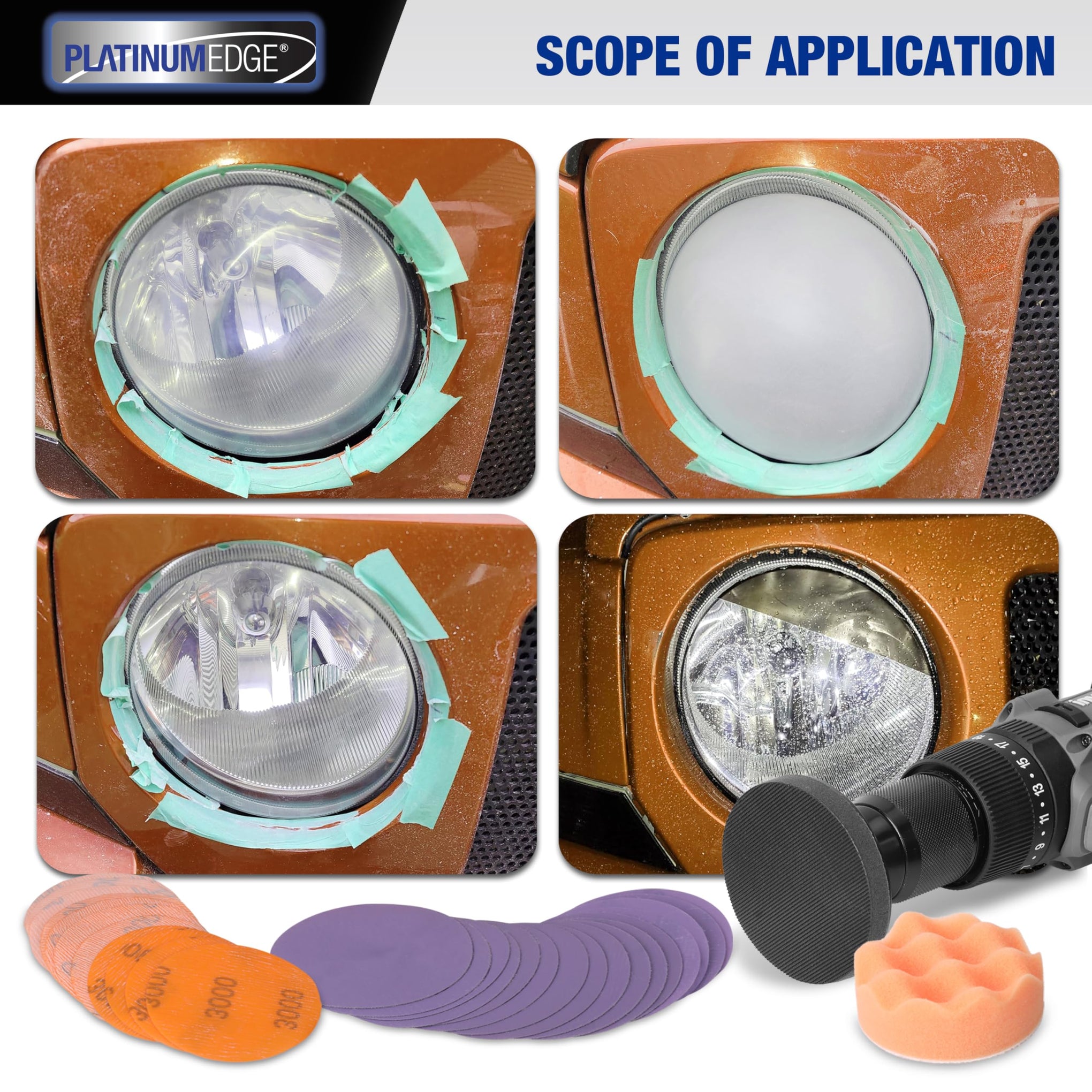 Car Headlight Restoration Kit