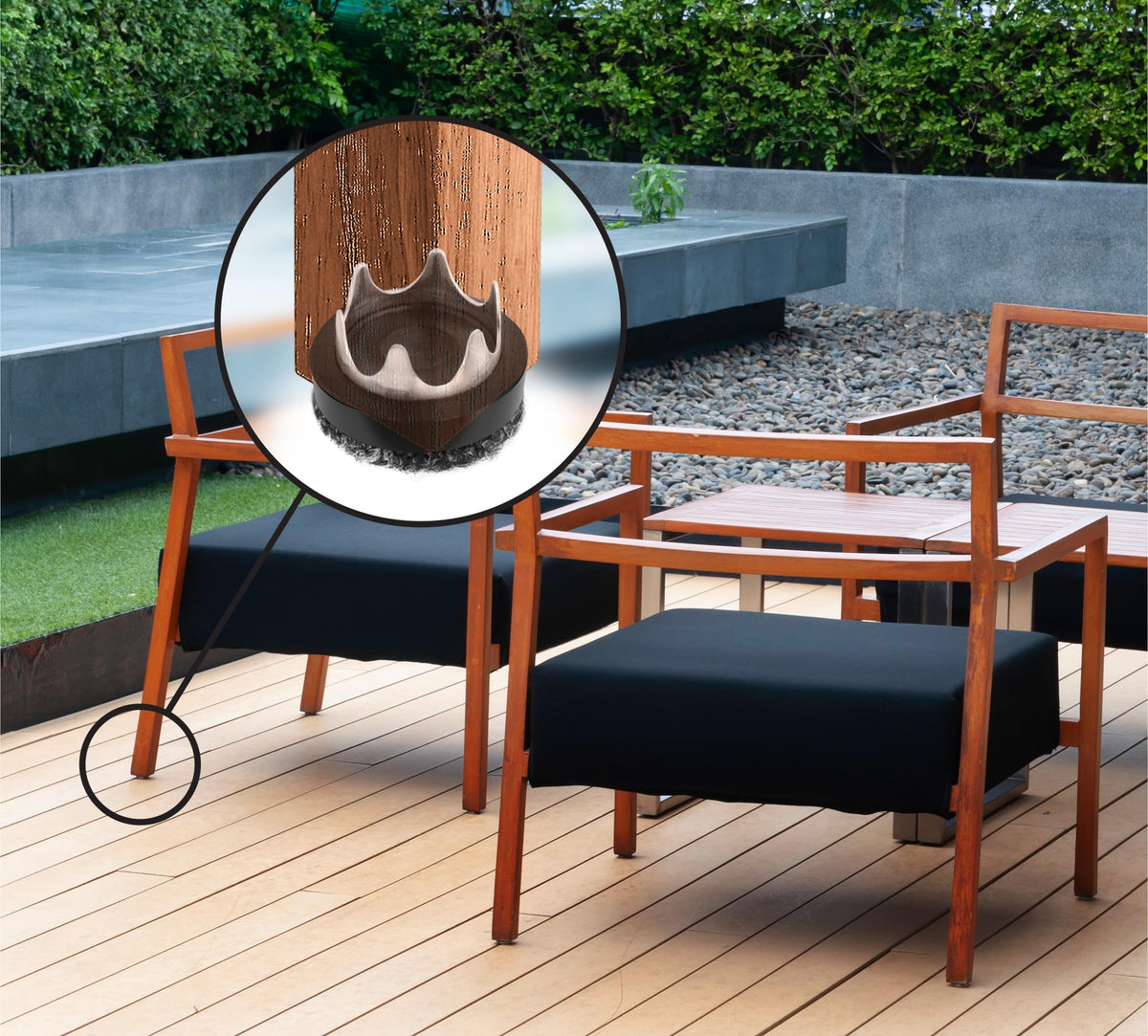 Gorilla Outdoor 1 inch Furniture Feet Floor Protectors (8 Count)