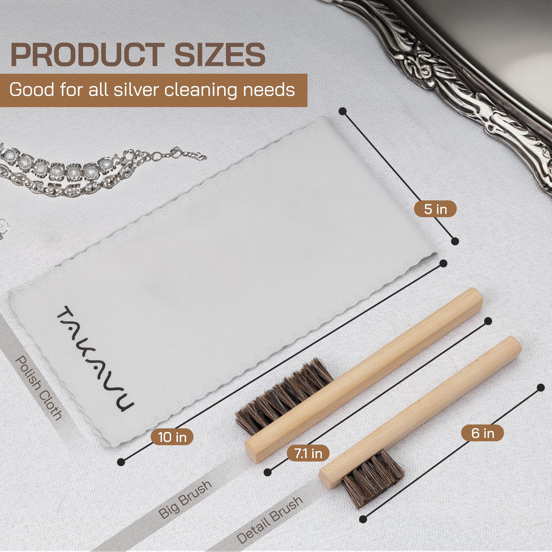 Silver Cleaning Brush Set (3 Count)