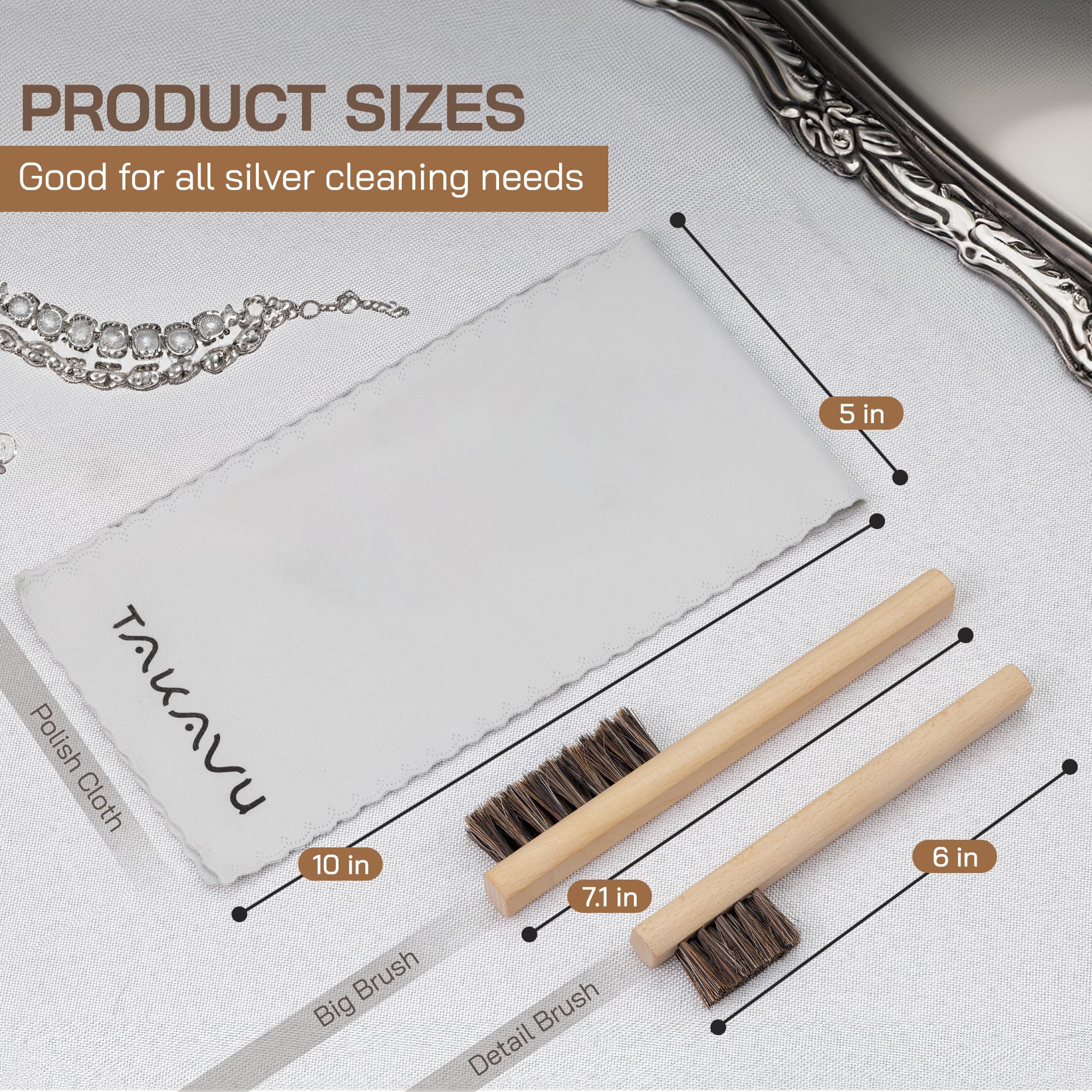 Silver Cleaning Brush Set (3 Count)