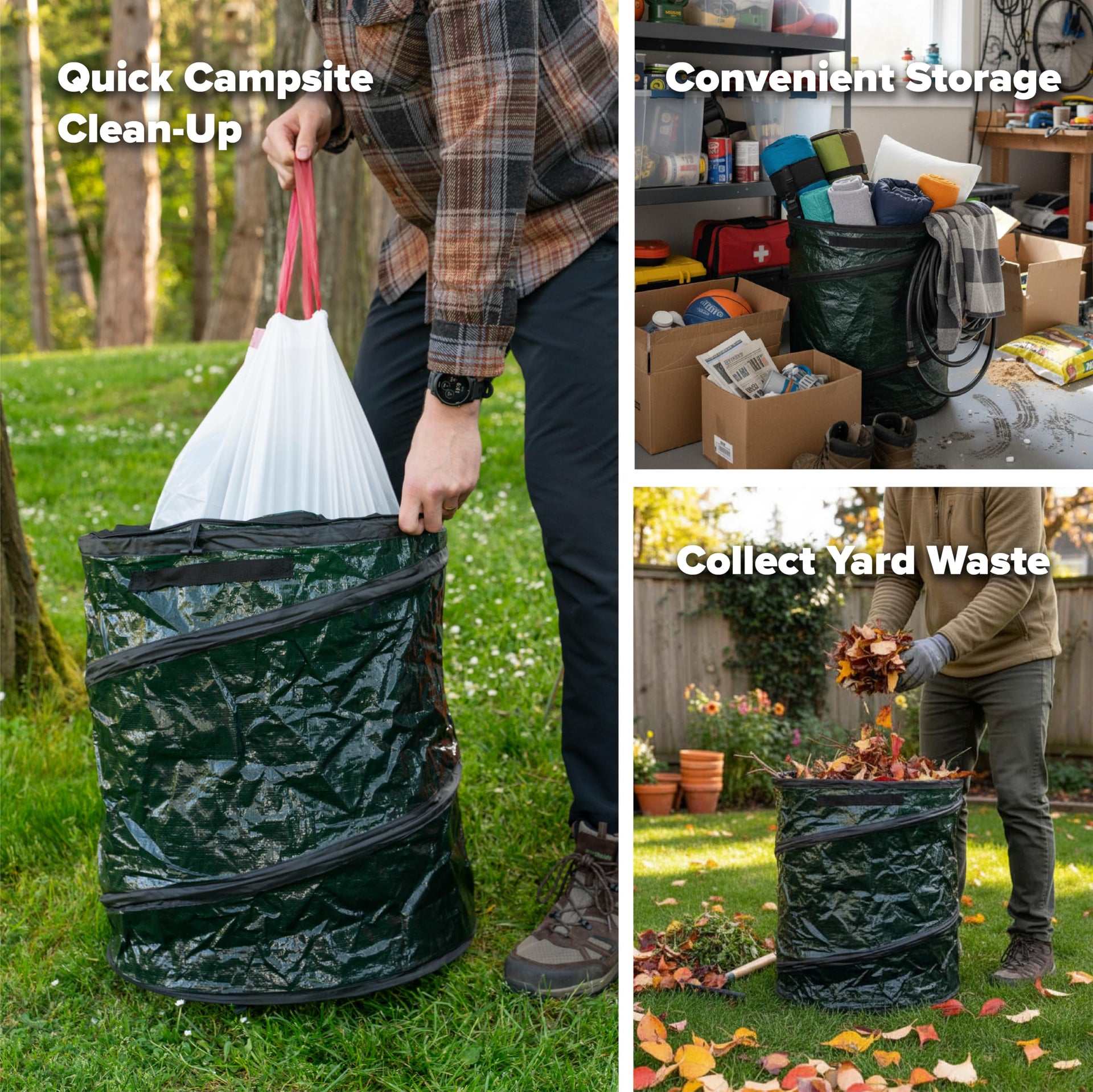 Pop Up Lightweight Trash & Recycle Can
