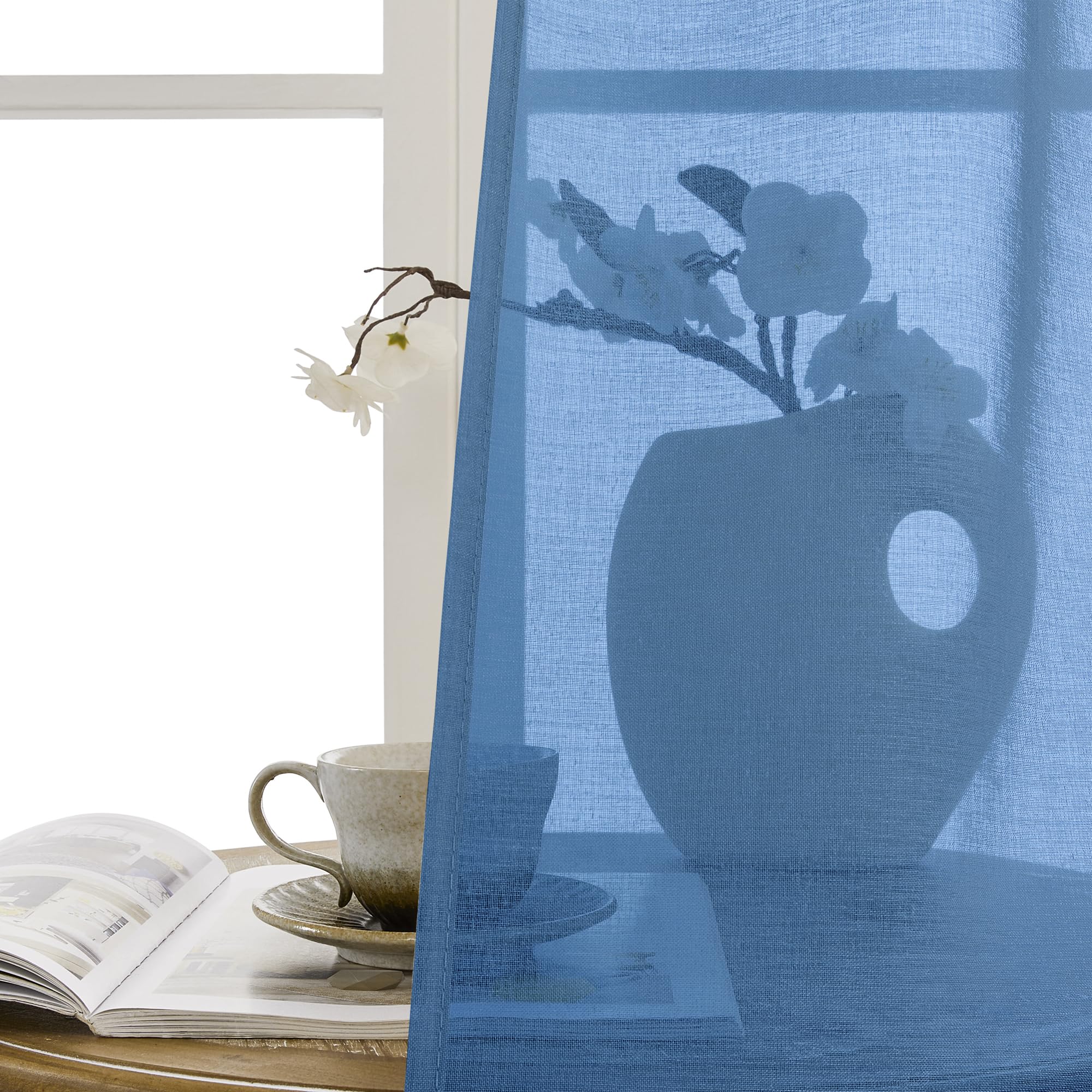 Sheer Door Curtains Closet Linen Textured Curtains Sheer Doorway Light Filtering Voile French Doors Rod Pocket Curtain Patio Glass Door
