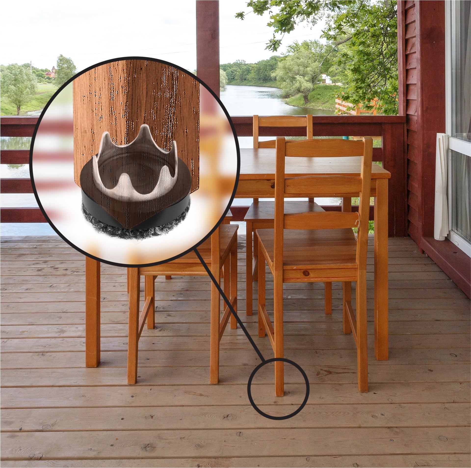 GorillaOutdoor 1 inch Round Furniture Feet Floor Protectors (16 Count)