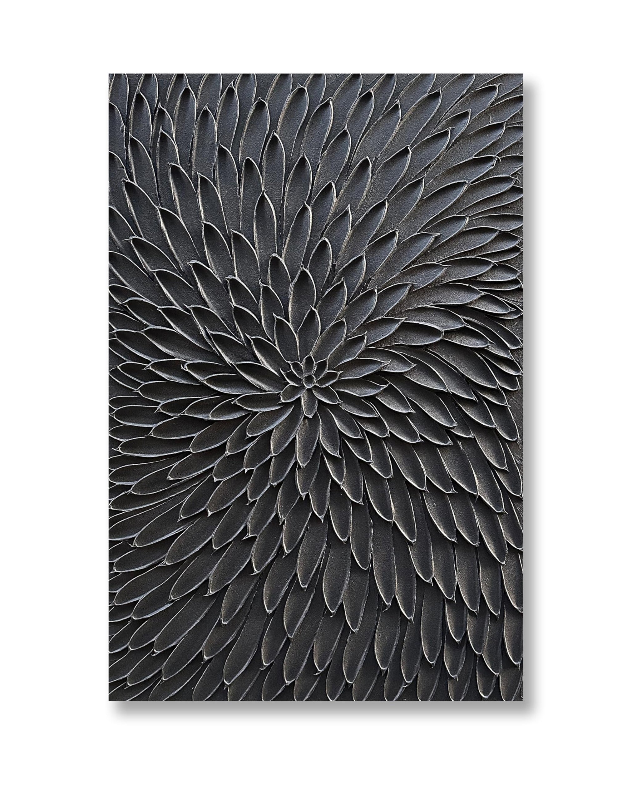 Art Hand Painted Thick Textured Black Abstract Style Oil Painting