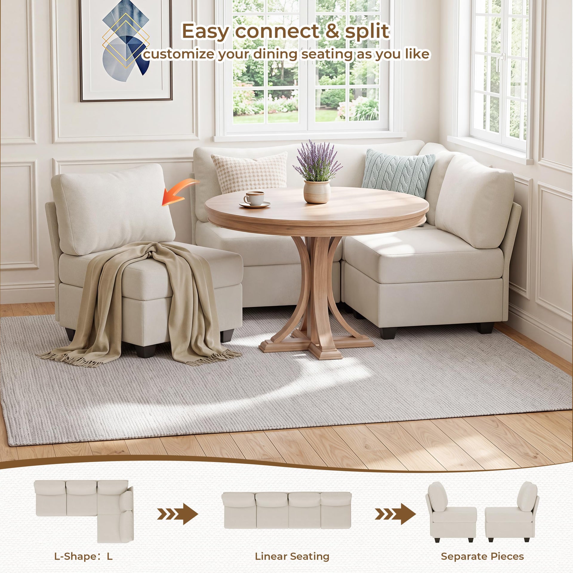 Breakfast Nook Bench with Storage