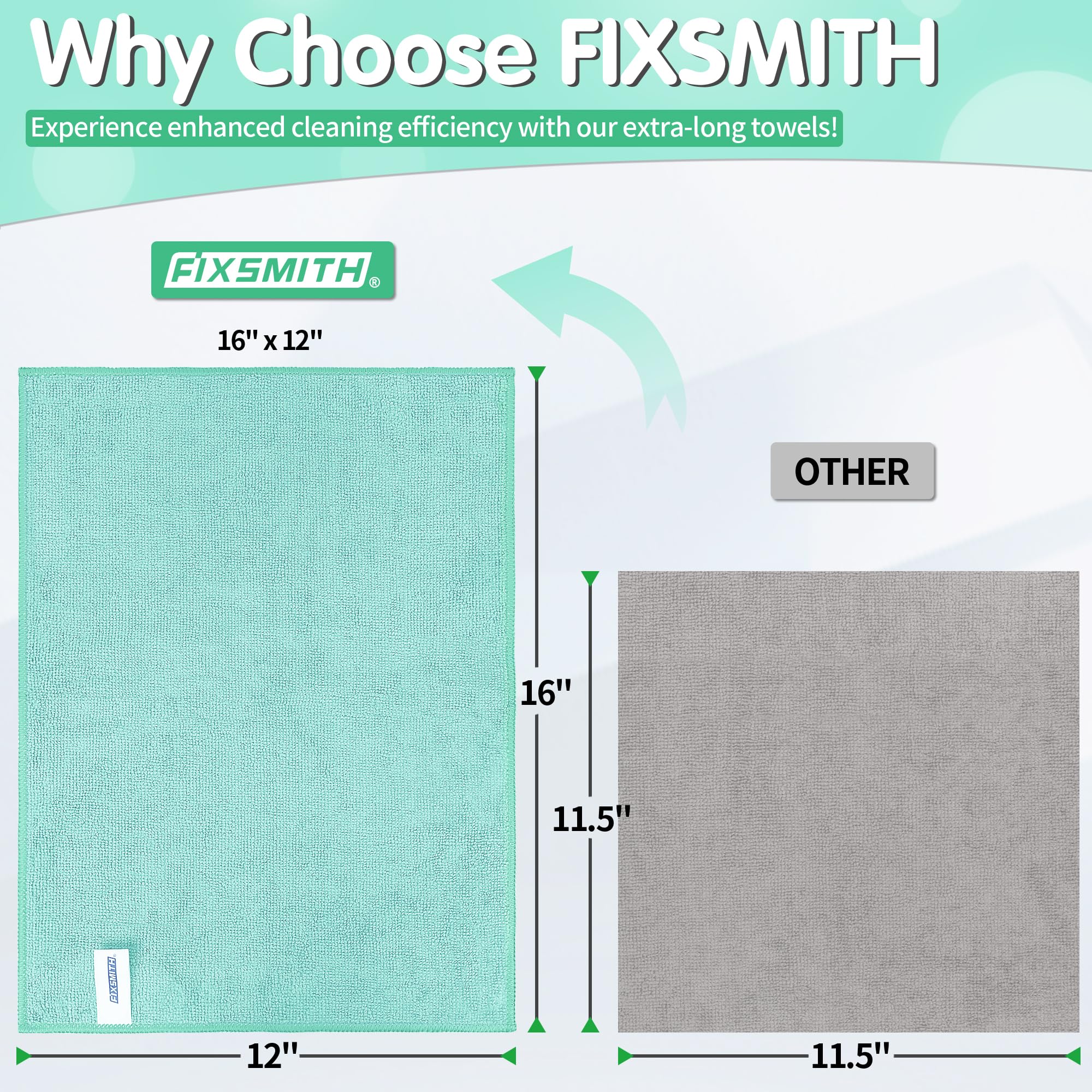 Turquoise Microfiber Cleaning Cloth (8 Count)