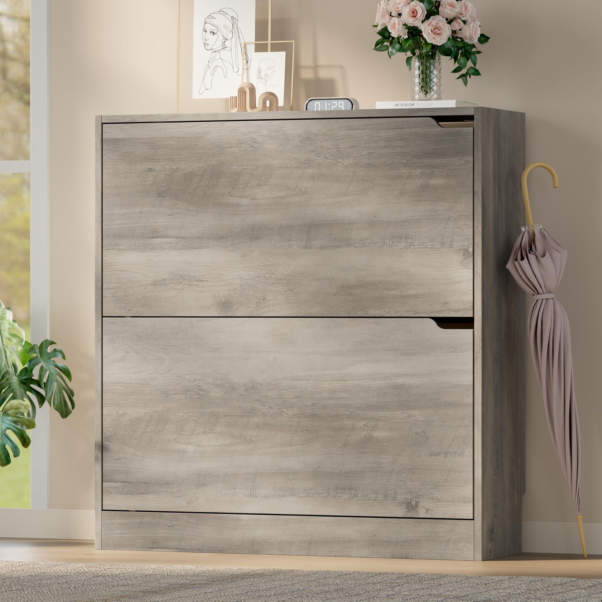 Shoe Cabinet with 2 Flip Drawers
