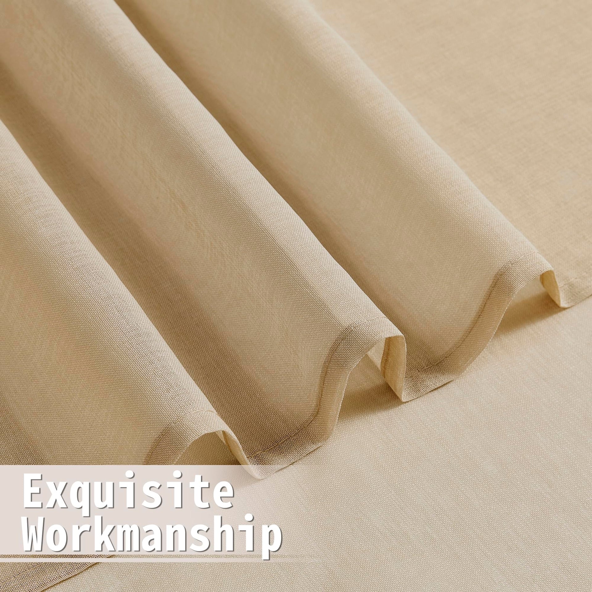 Sheer Door Curtain Closet Linen Textured Curtain Sheers Doorway Light Filtering Voile French Door Rod Pocket Curtains Patio Glass Doors