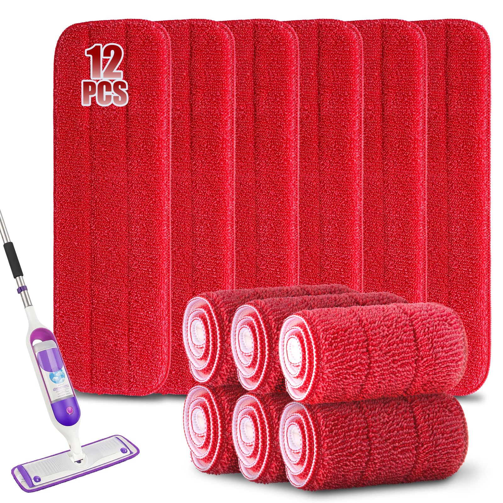 12Pack Microfiber Mop Pads (12 Count)