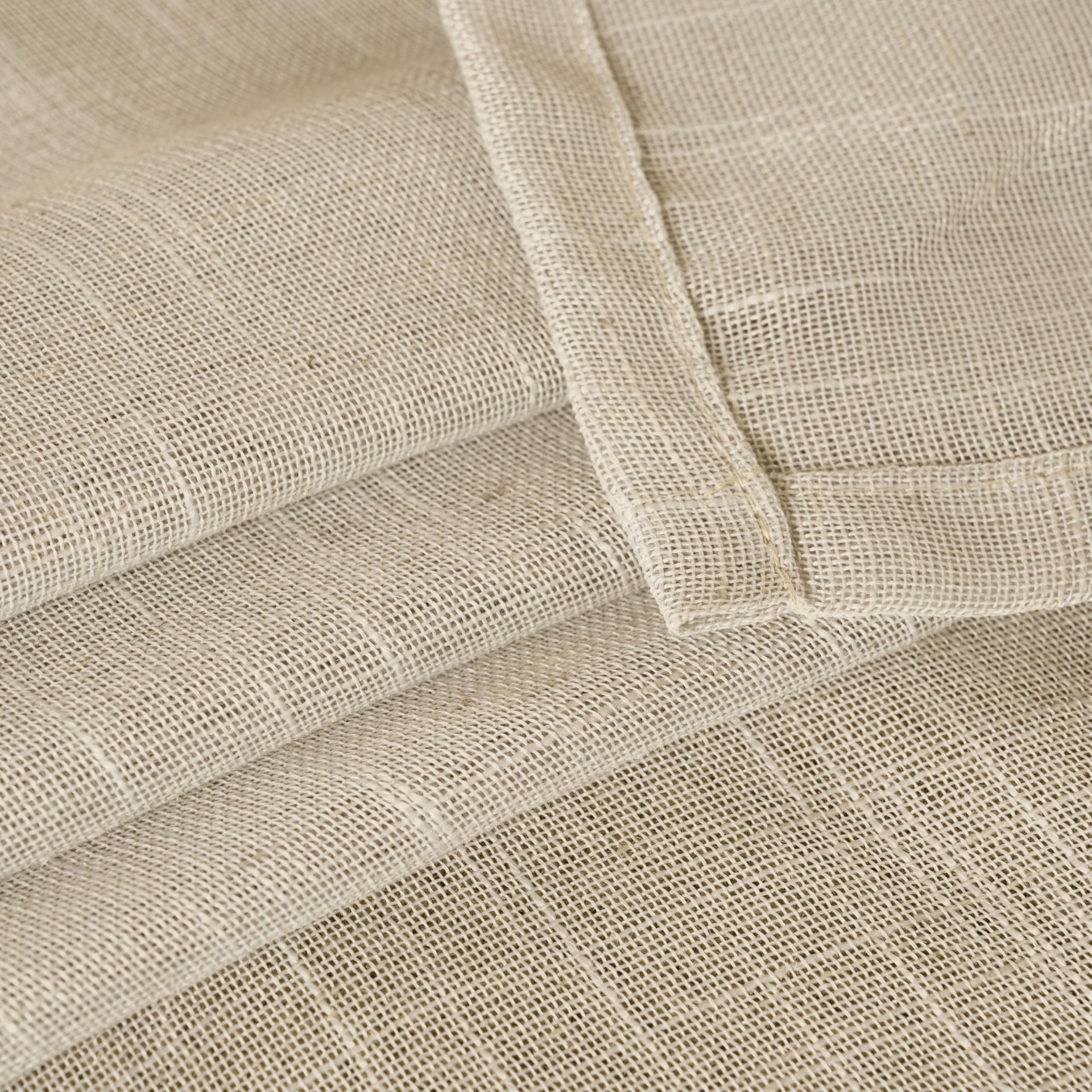 Oatmeal Linen Semi Sheer Curtains 34X48 Inch Long 2 Panels Set (2 Count)