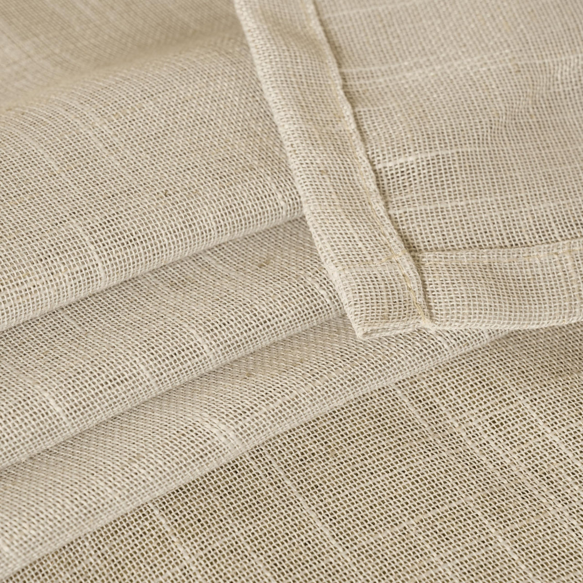Oatmeal Linen Curtains 45 Inch Length (2 Count)