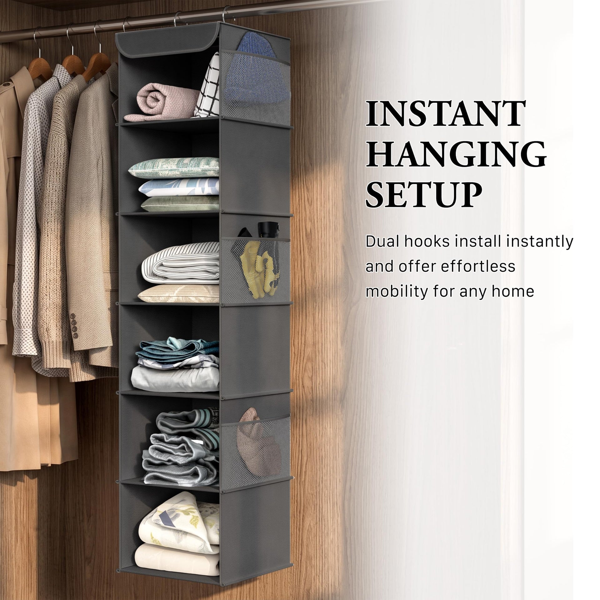 6 Shelf Hanging Closet Organizer
