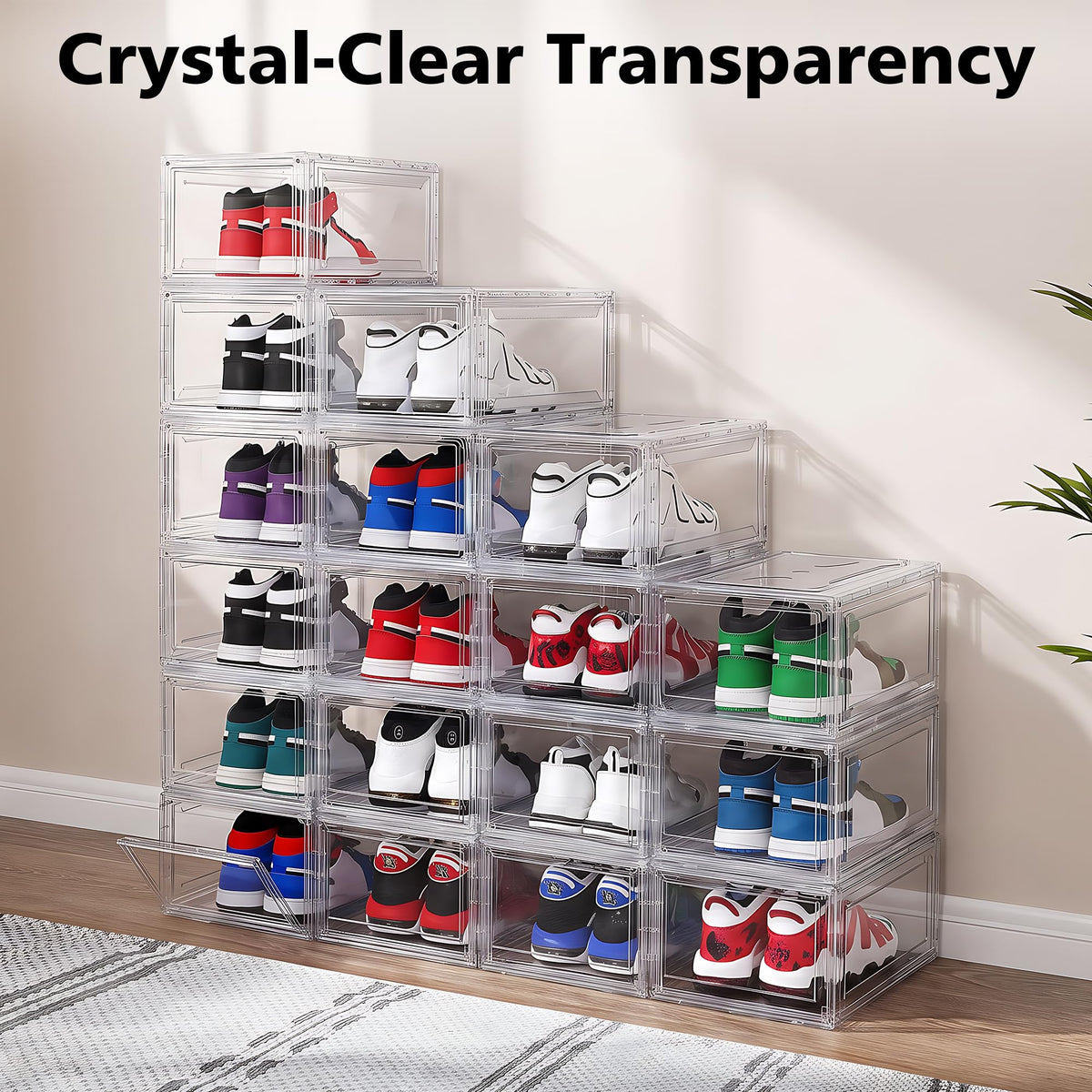 12 Pack Acrylic Shoe Boxes (12 Count)