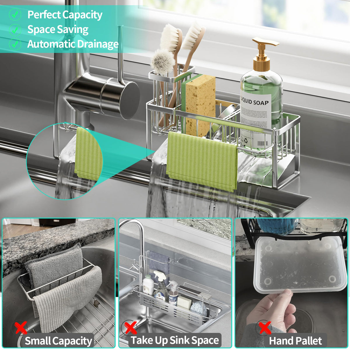 Sponge Holder for Kitchen Sink