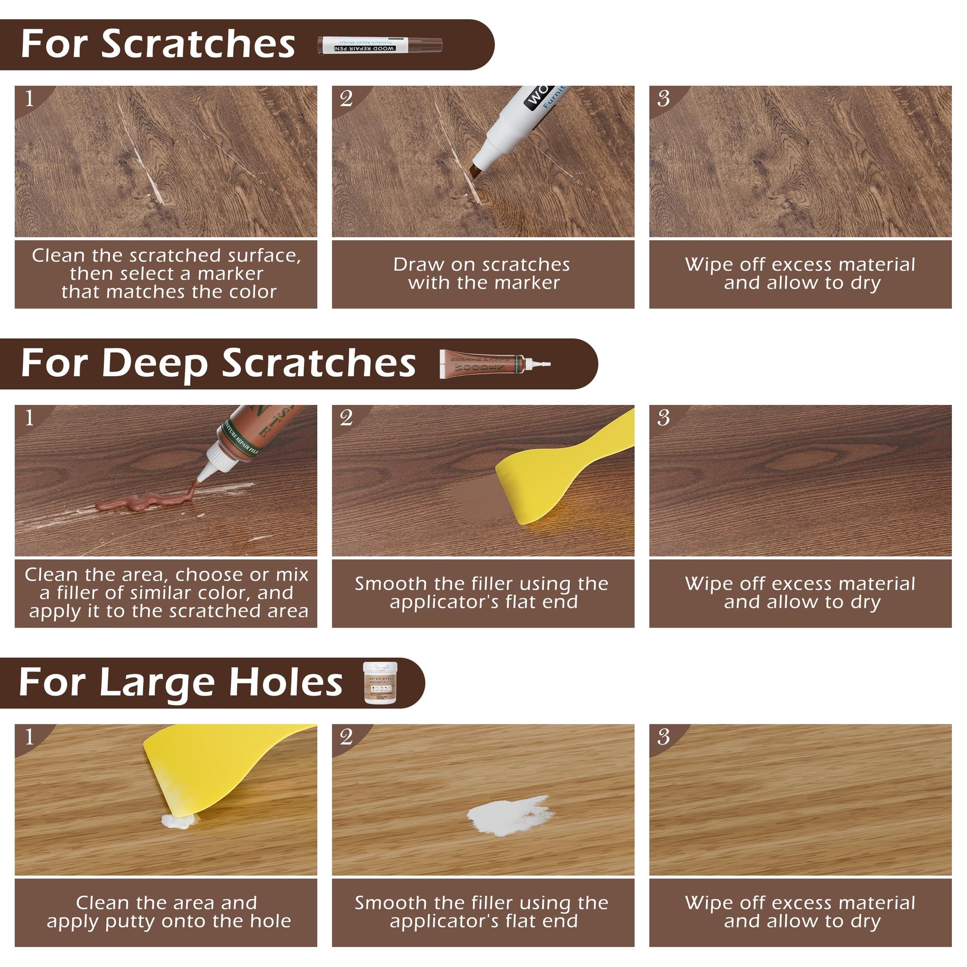 Wood Furniture Repair Kit (24 Count)