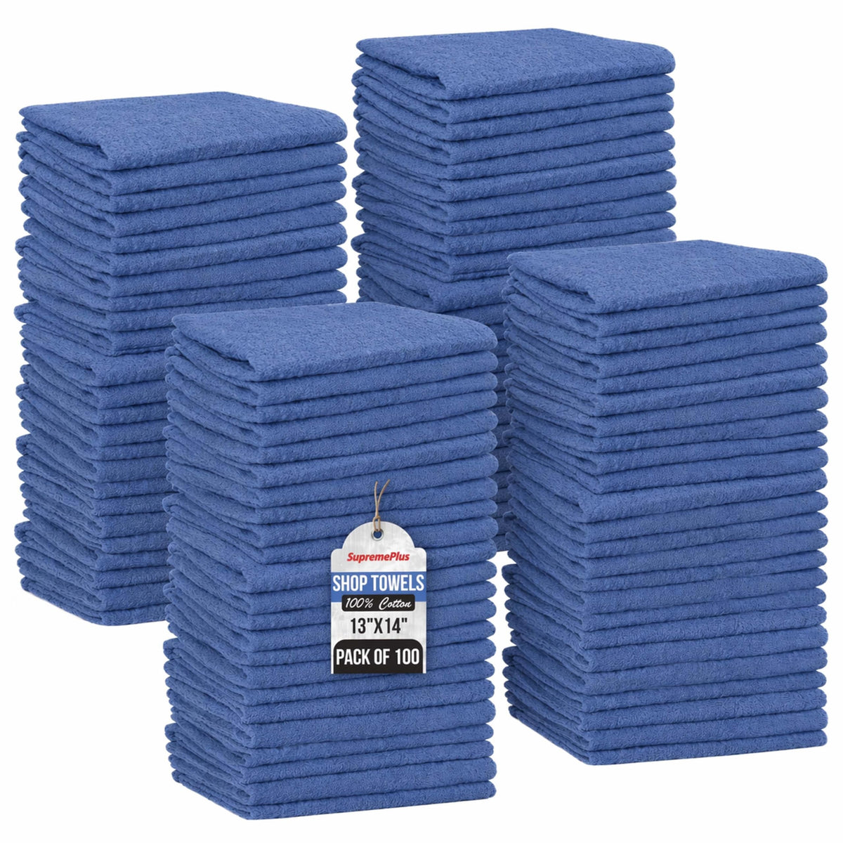 Premium Blue Shop Towels Bulk (100 Count) - ModHome Supplies