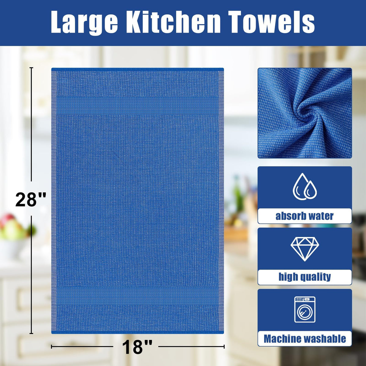 380 GSM Cotton Premium Kitchen Towels 3 Pack (3 Count)