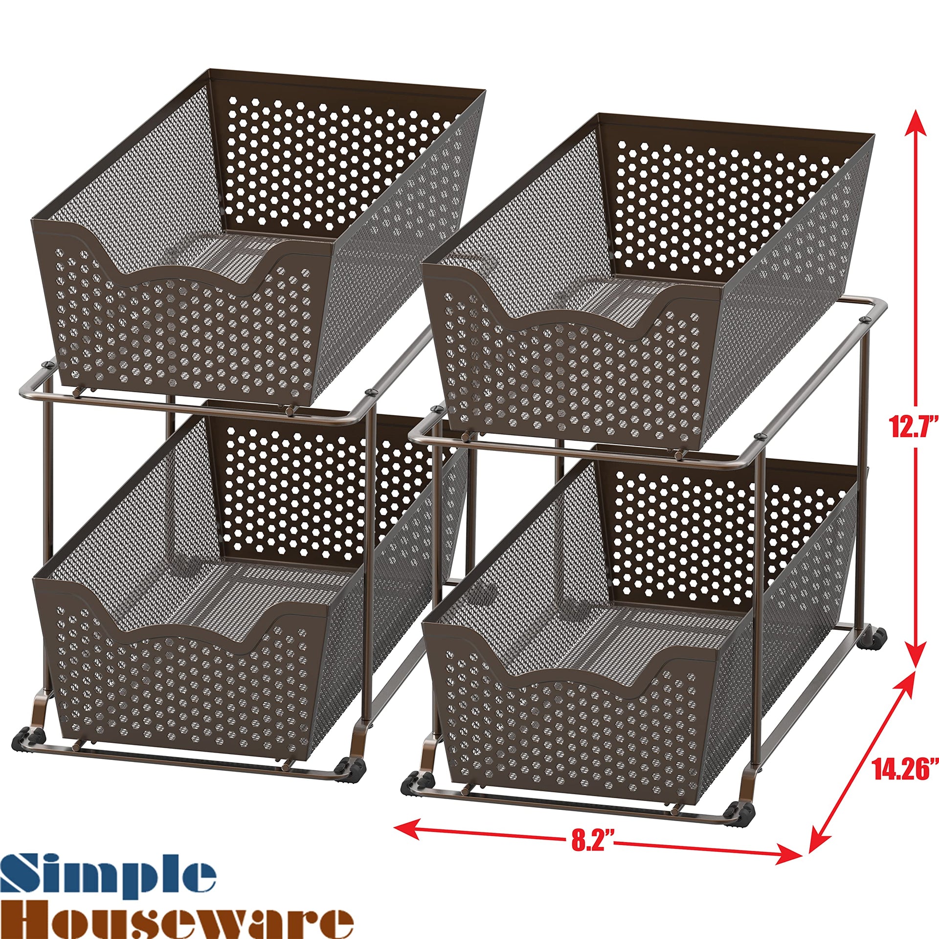 Cabinet 2 Tier Perforated Basket Drawer (2 Count)