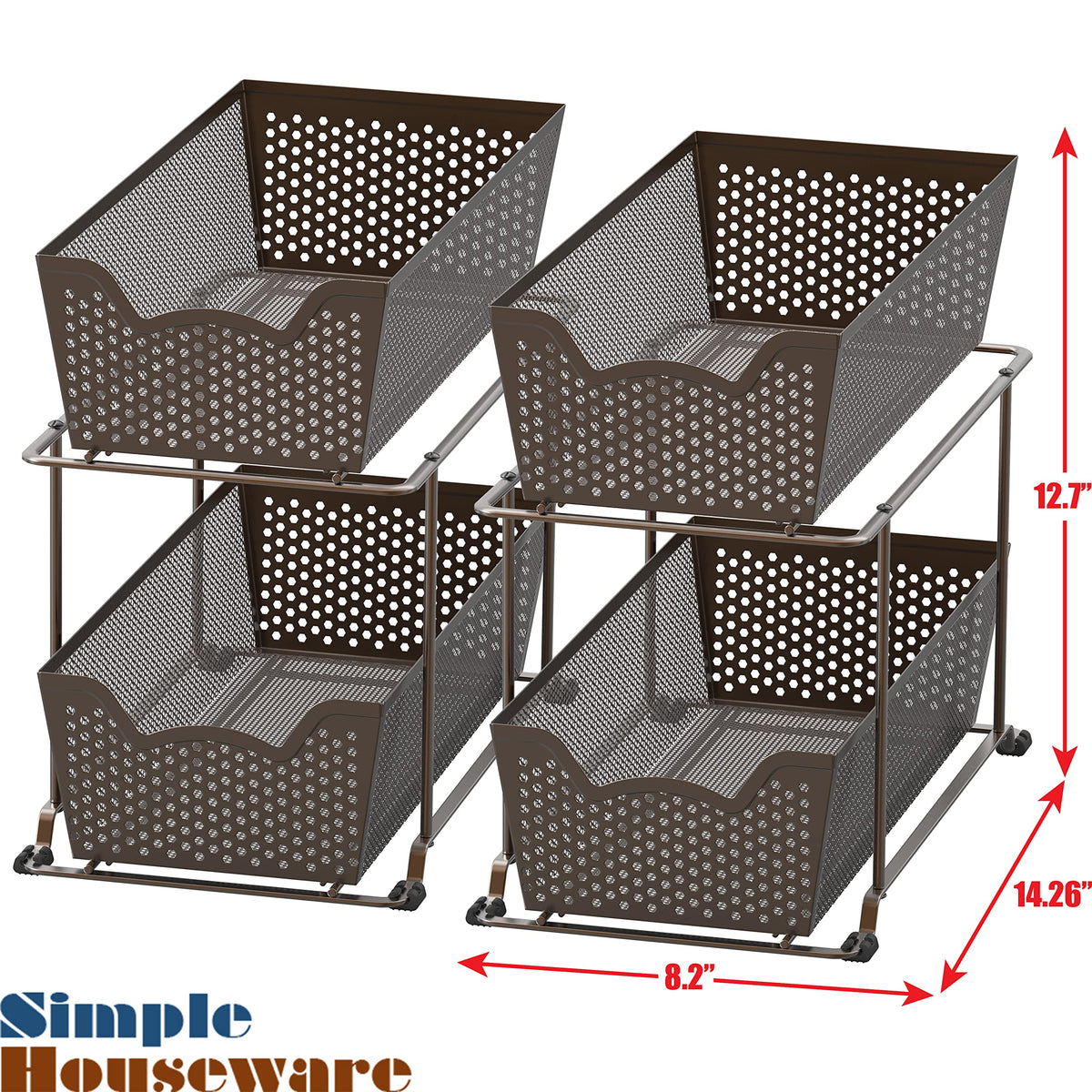 Cabinet 2 Tier Perforated Basket Drawer (2 Count)