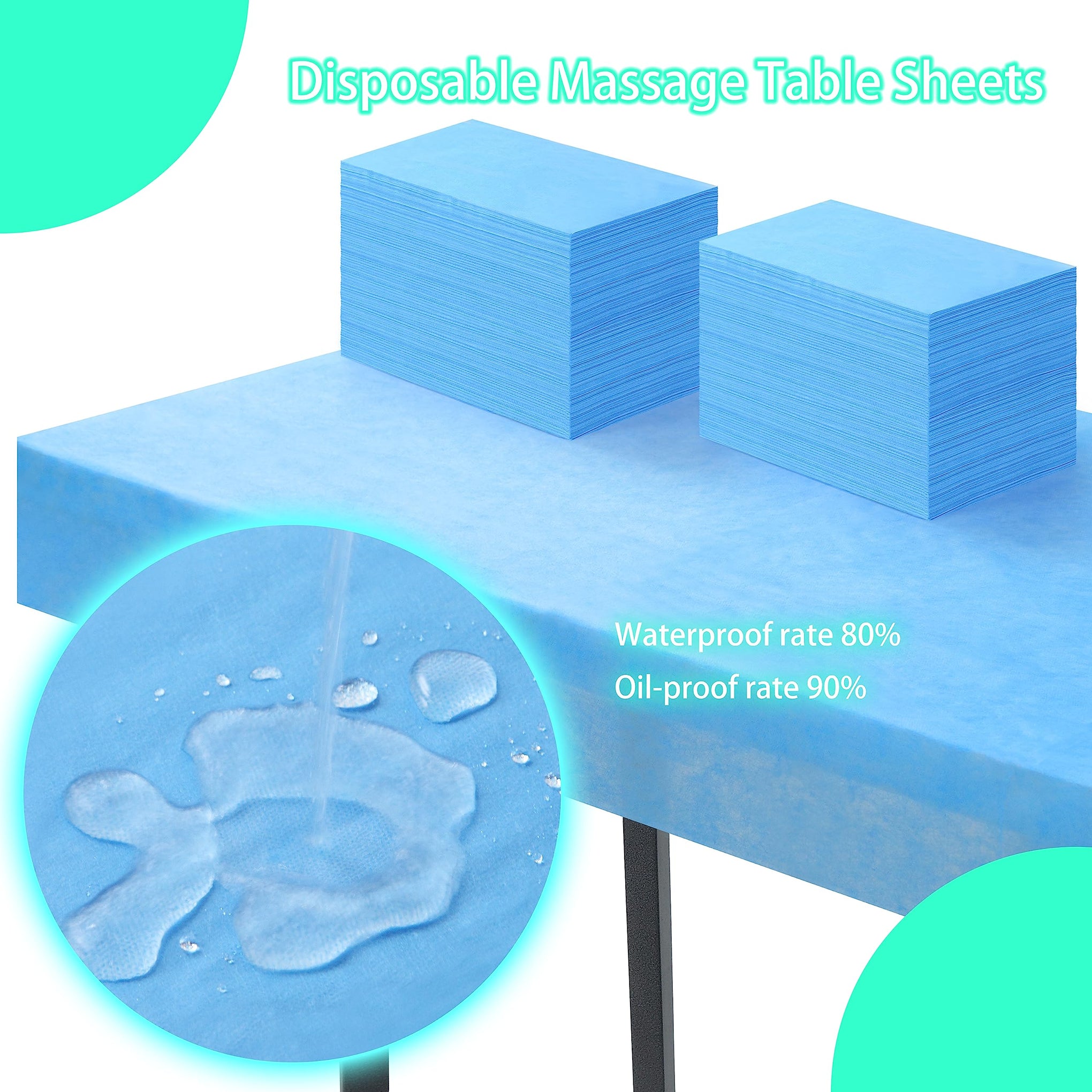 Disposable Bed Sheets for Massage Table 200 Pcs 31" x 71" Waterproof Massage Table Sheets Soft Non Woven Fabric SPA Massage Table Bed Cover Breathable for Beauty Tattoos Waxing Travel (200 Count)