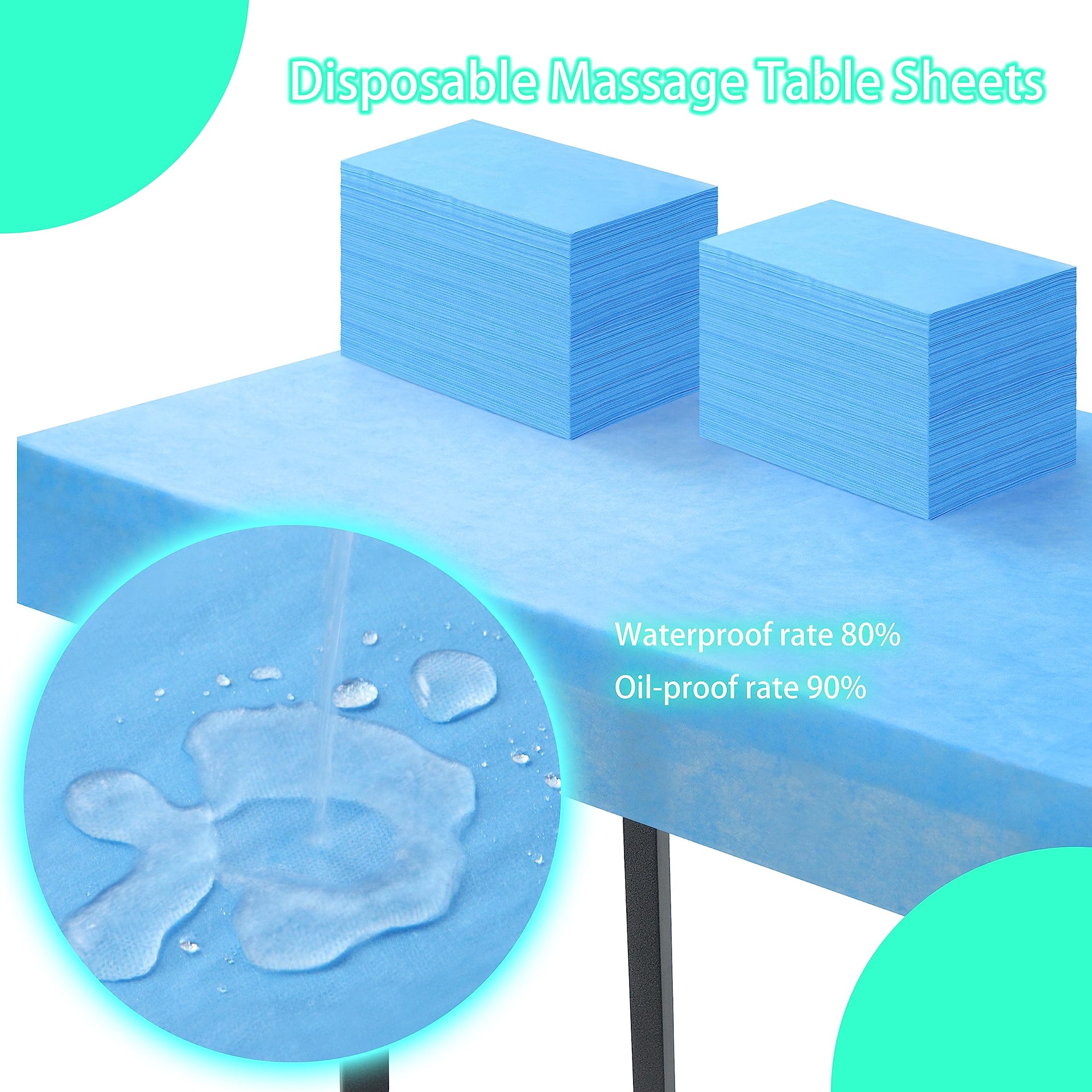 Disposable Bed Sheets for Massage Table 50 Pcs 31" x 71" Waterproof Massage Table Sheets Soft Non Woven Fabric SPA Massage Table Bed Cover Breathable for Beauty Tattoos Waxing Travel (50 Count)