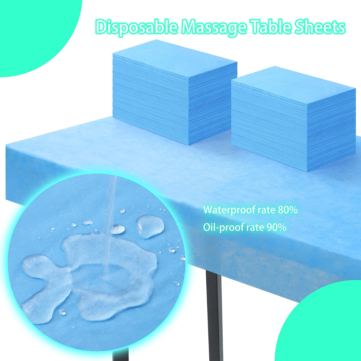 Disposable Bed Sheets for Massage Table 100 Pcs 31" x 71" Waterproof Massage Table Sheets Soft Non Woven Fabric SPA Massage Table Bed Cover Breathable for Beauty Tattoos Waxing Travel (100 Count)