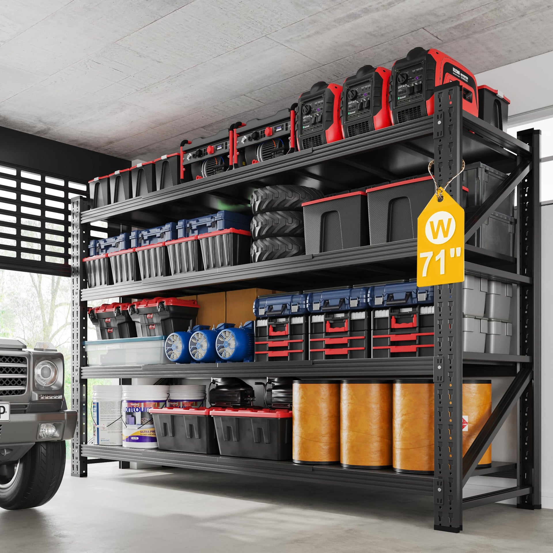 5000LBS Metal Steel Storage Shelves (4 Count)