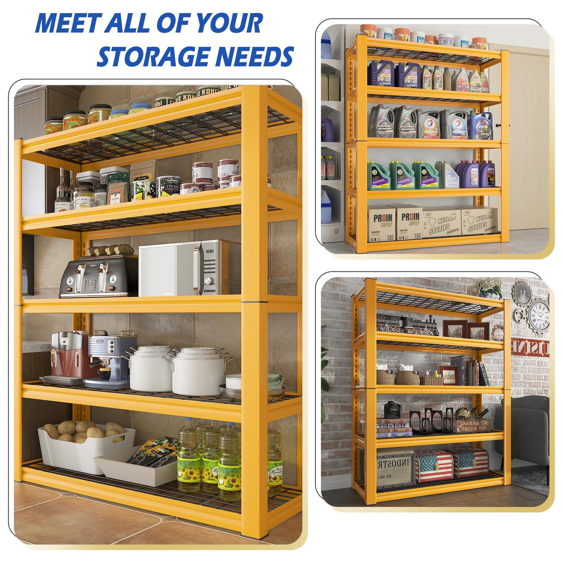 Orange Garage Shelving Adjustable 3010LBS Heavy Duty Storage Shelves