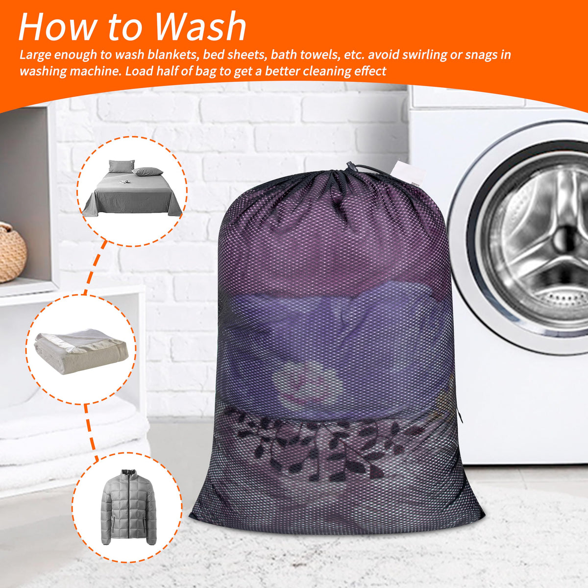 2 Pack Heavy Duty Diamond Mesh Laundry Bag (2 Count)