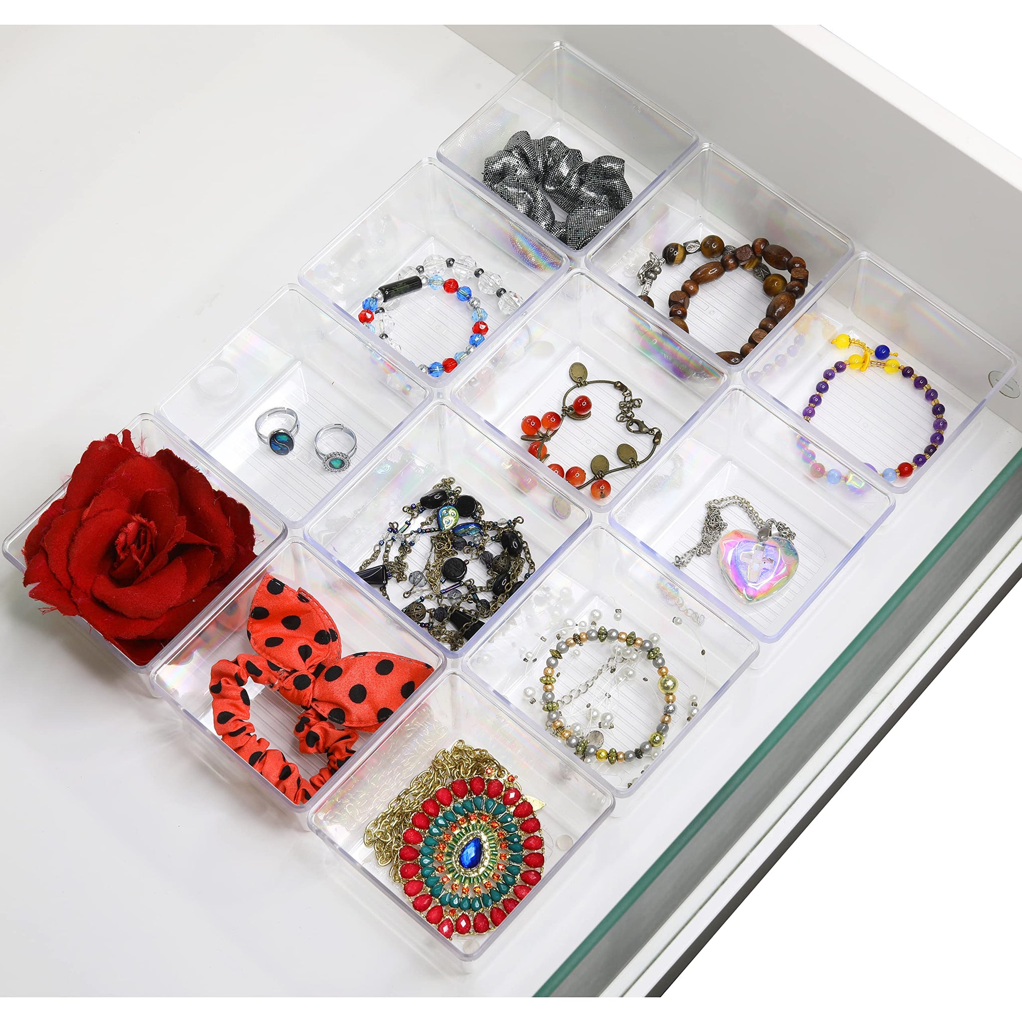 Clear Desk Drawer Organizer (12 Count)