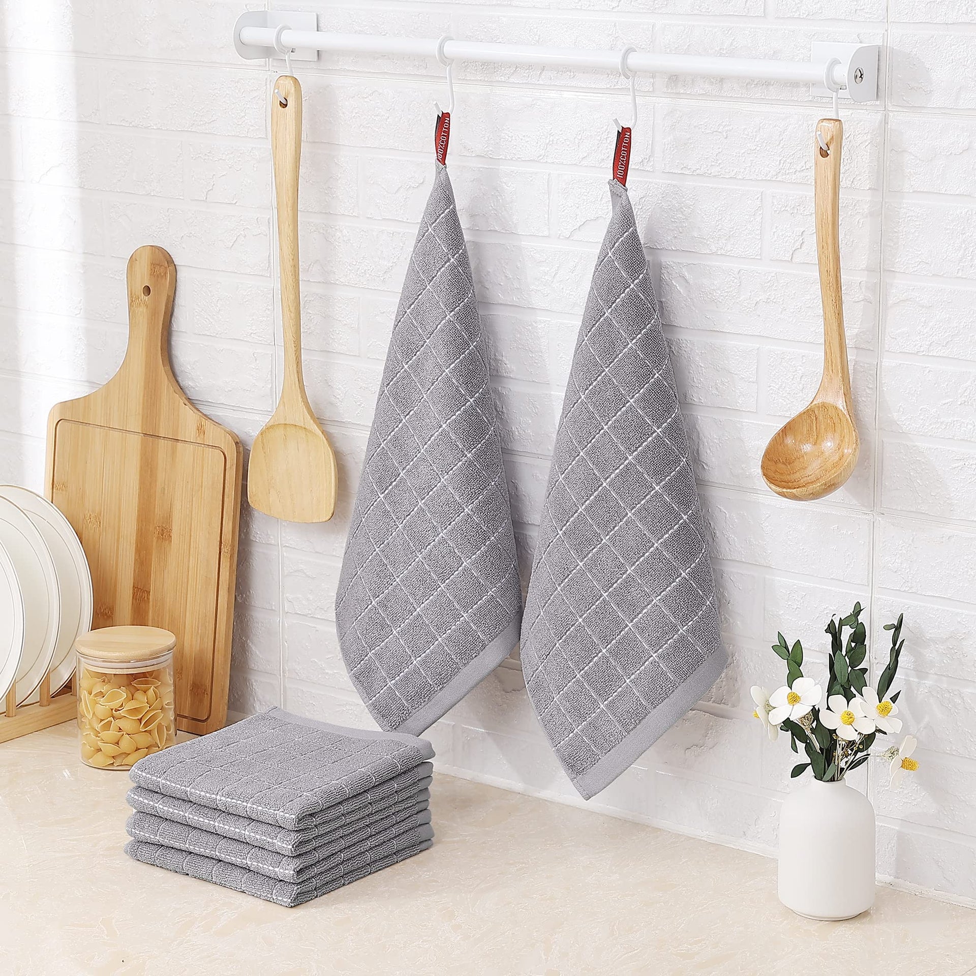 100% Cotton Terry Kitchen Dish Cloths (12 Count)