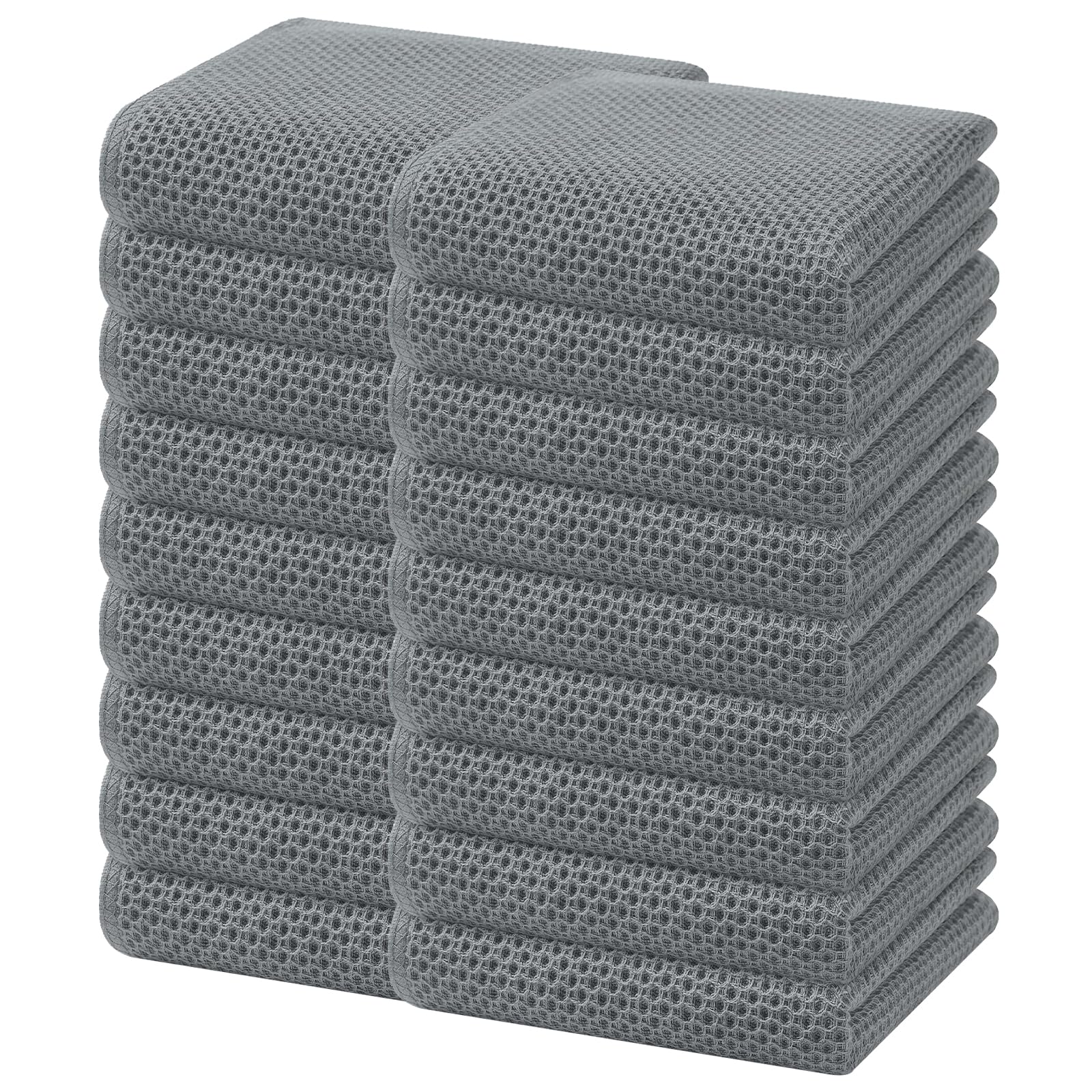 100% Cotton Waffle Weave Kitchen Dish Towels 18 (18 Count)