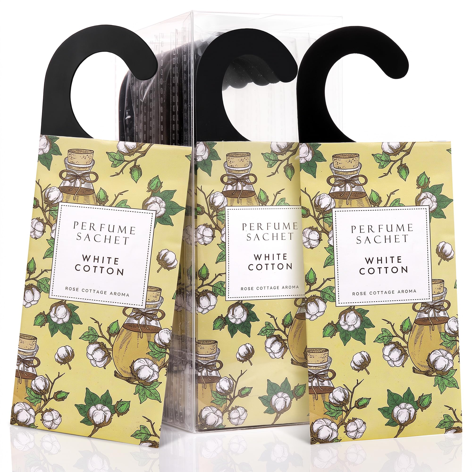 Large 12 Packs White Cotton Hanging Scented Sachets Long (12 Count)