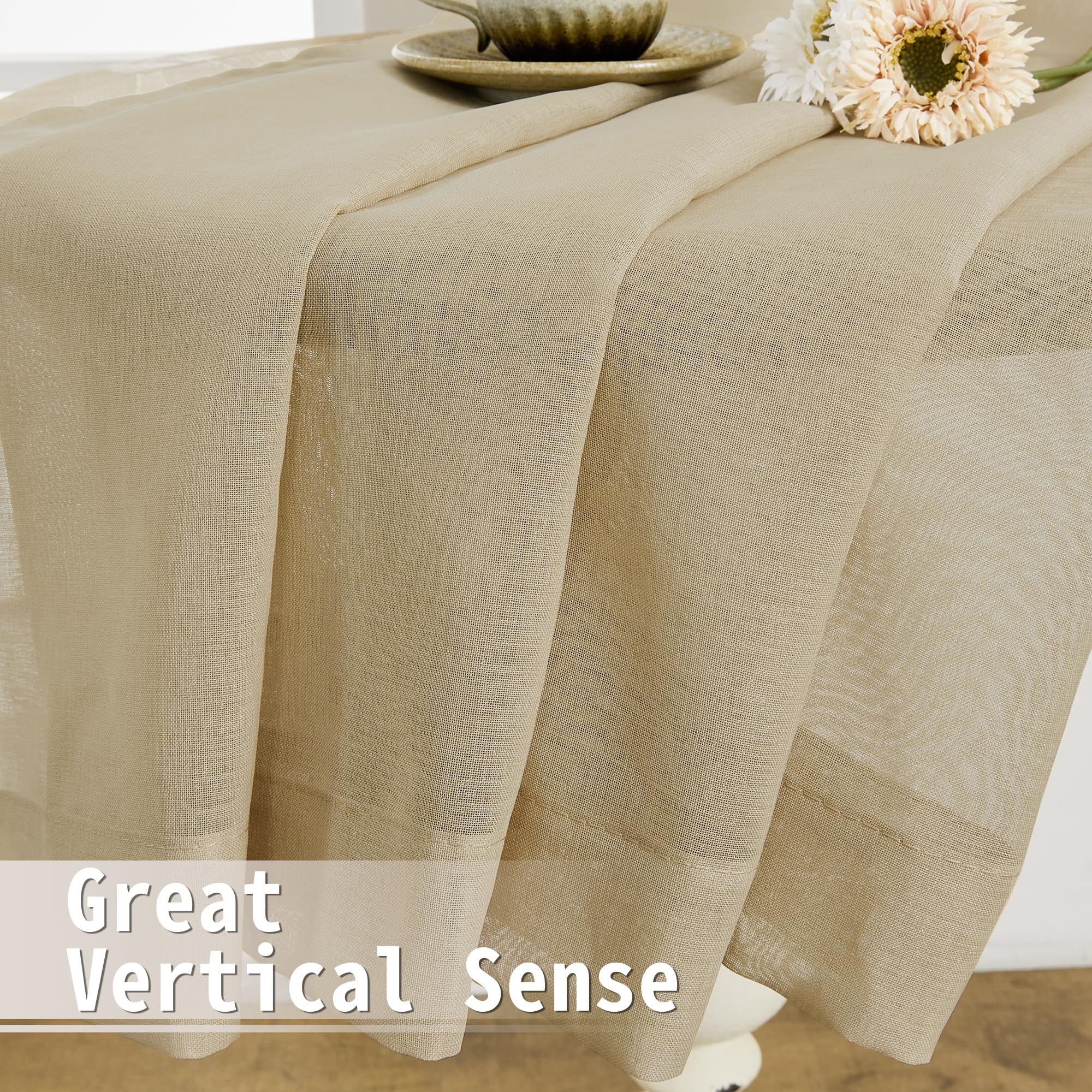 Sheer Door Curtain Closet Linen Textured Curtain Sheers Doorway Light Filtering Voile French Door Rod Pocket Curtains Patio Glass Doors